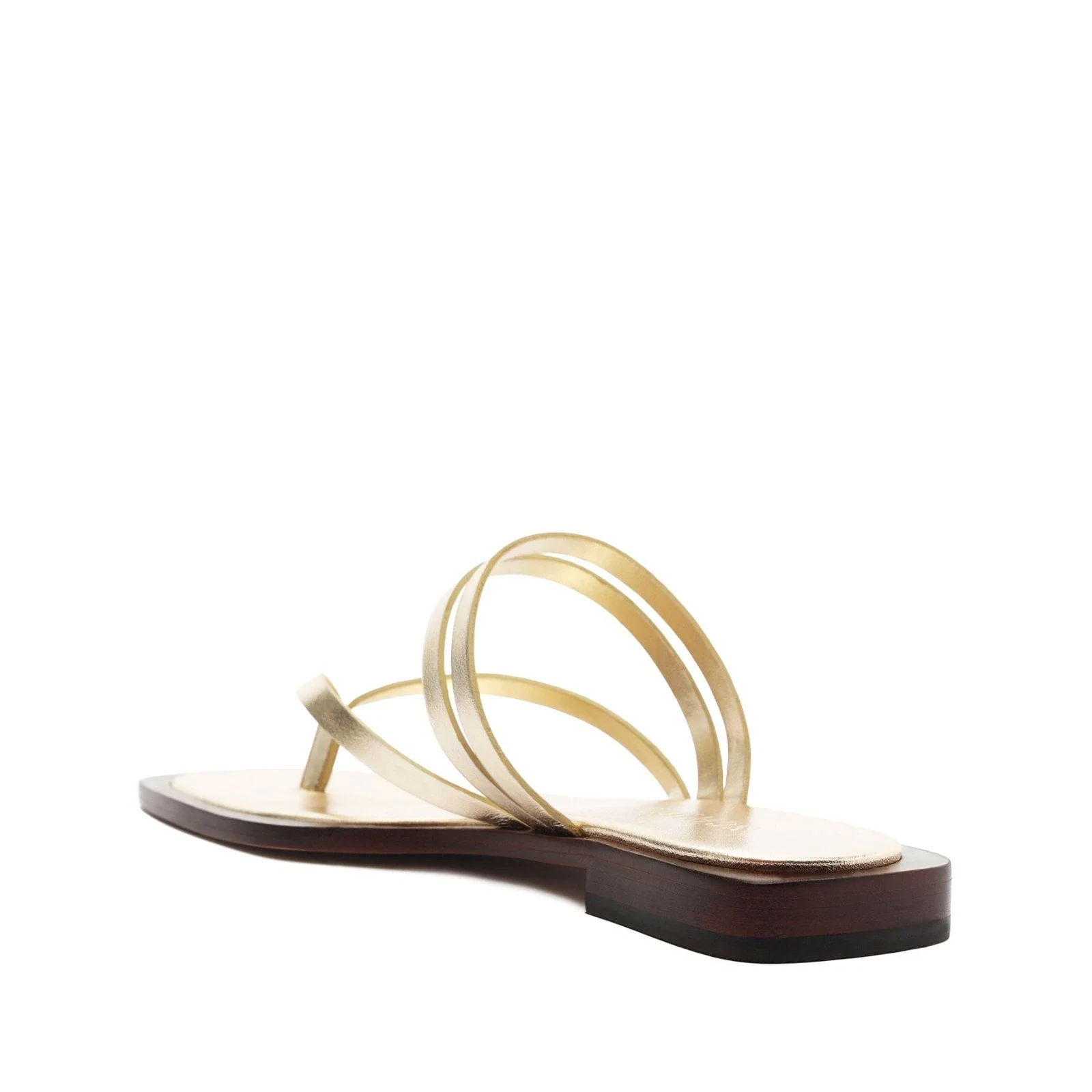 Schutz Rania Sandals Women's Platina Metallic Leather Square Toe HTAT947 - Image 3