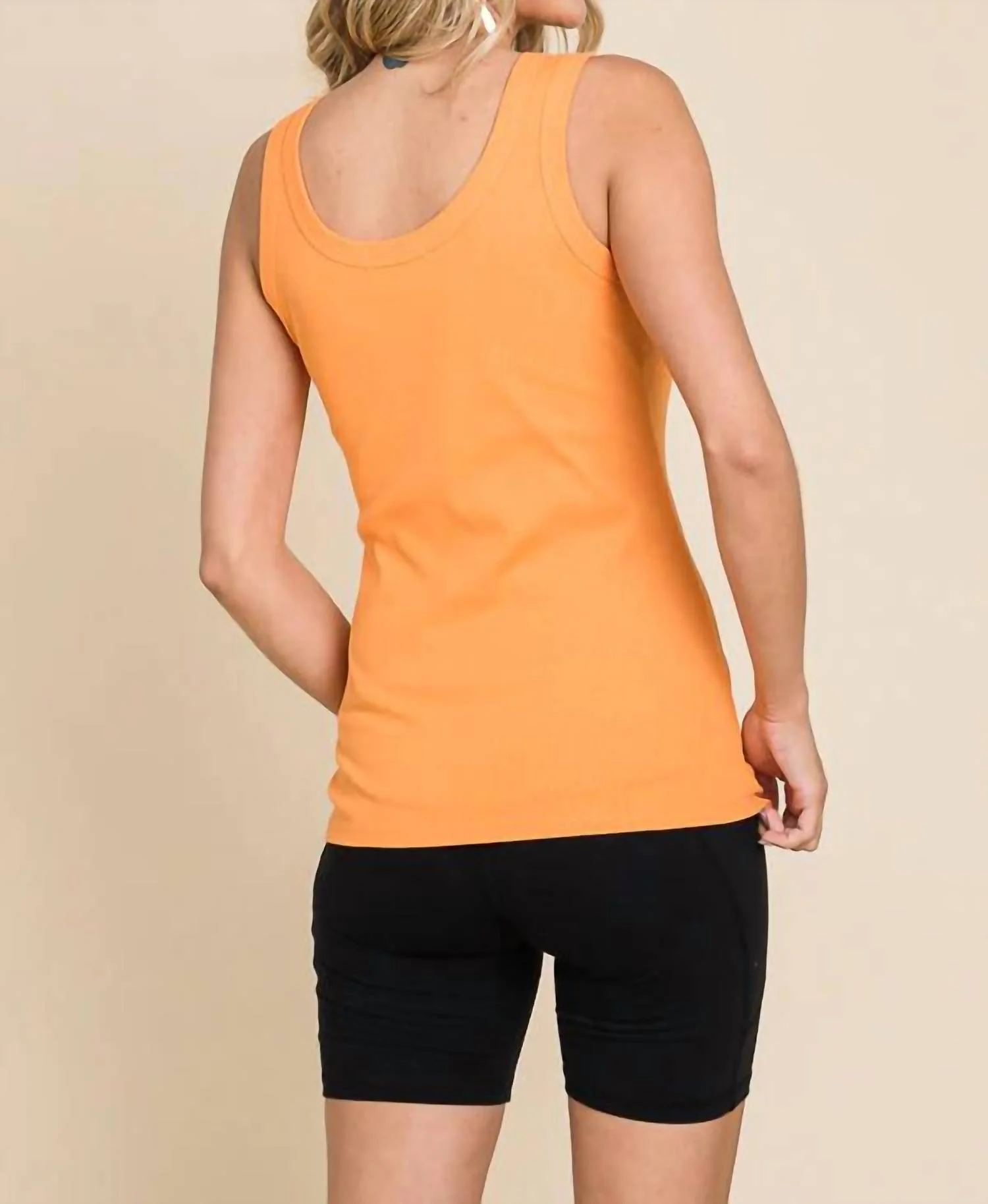 Scoop Neck Tank Top In Mango Jam - Image 3