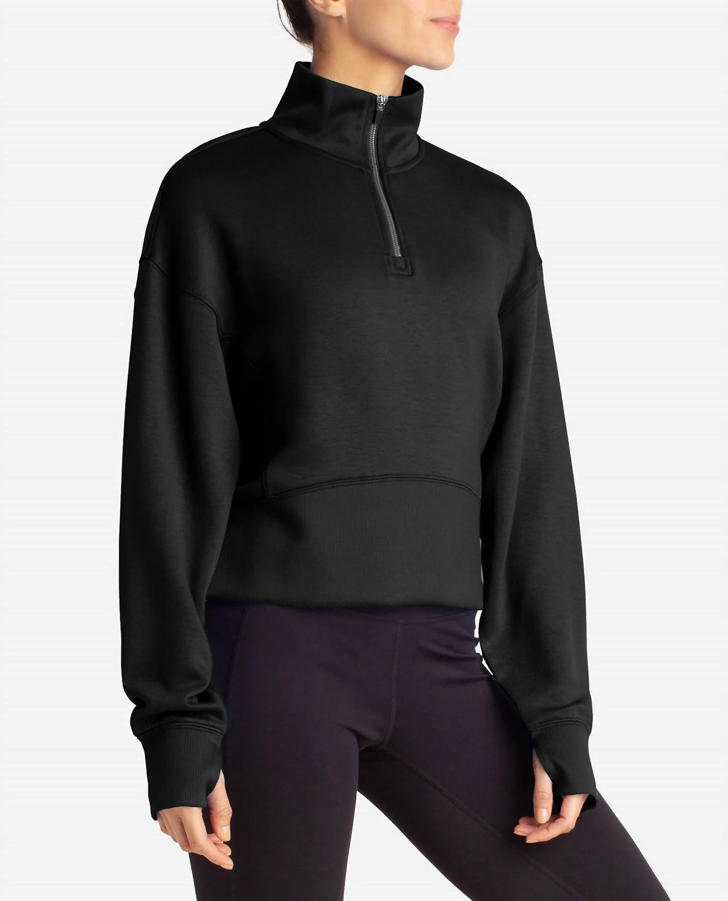 Scuba Corset Half-Zip Jacket In Black Salt