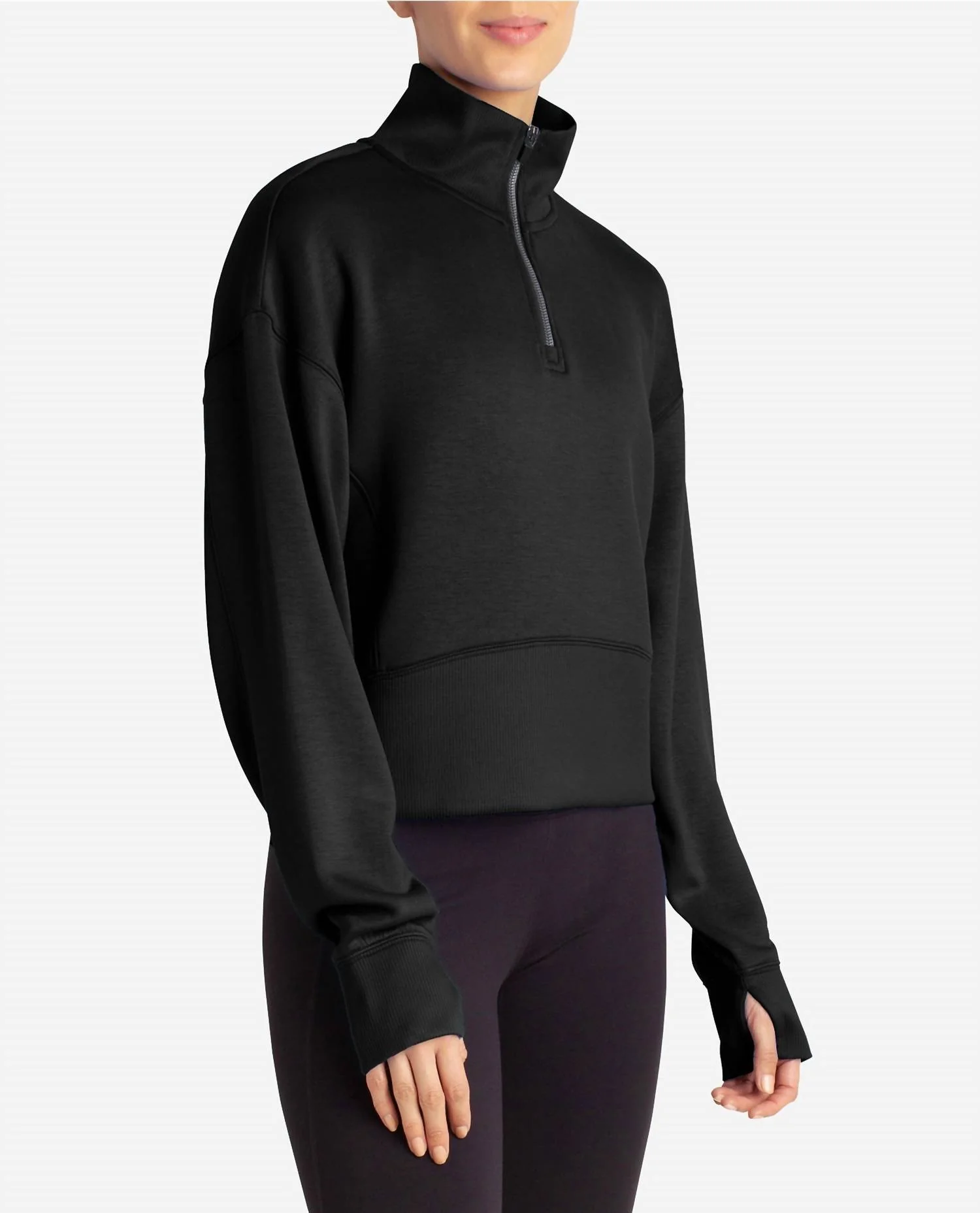 Scuba Corset Half-Zip Jacket In Black Salt - Image 3