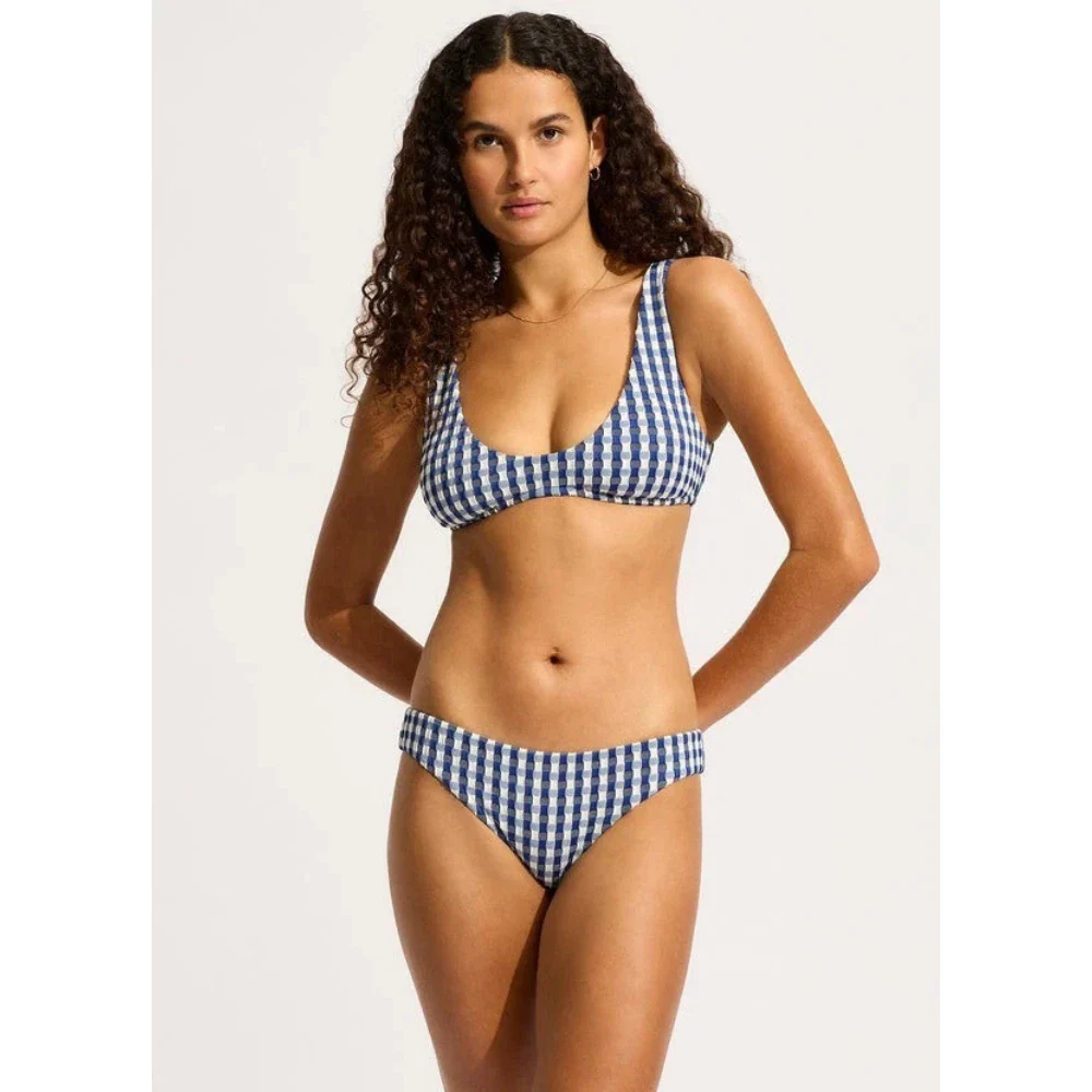 Seafolly Bella Bikini Bottom Womens Blue Ultramarine Swimwear Hipster GBO2421 - Image 2