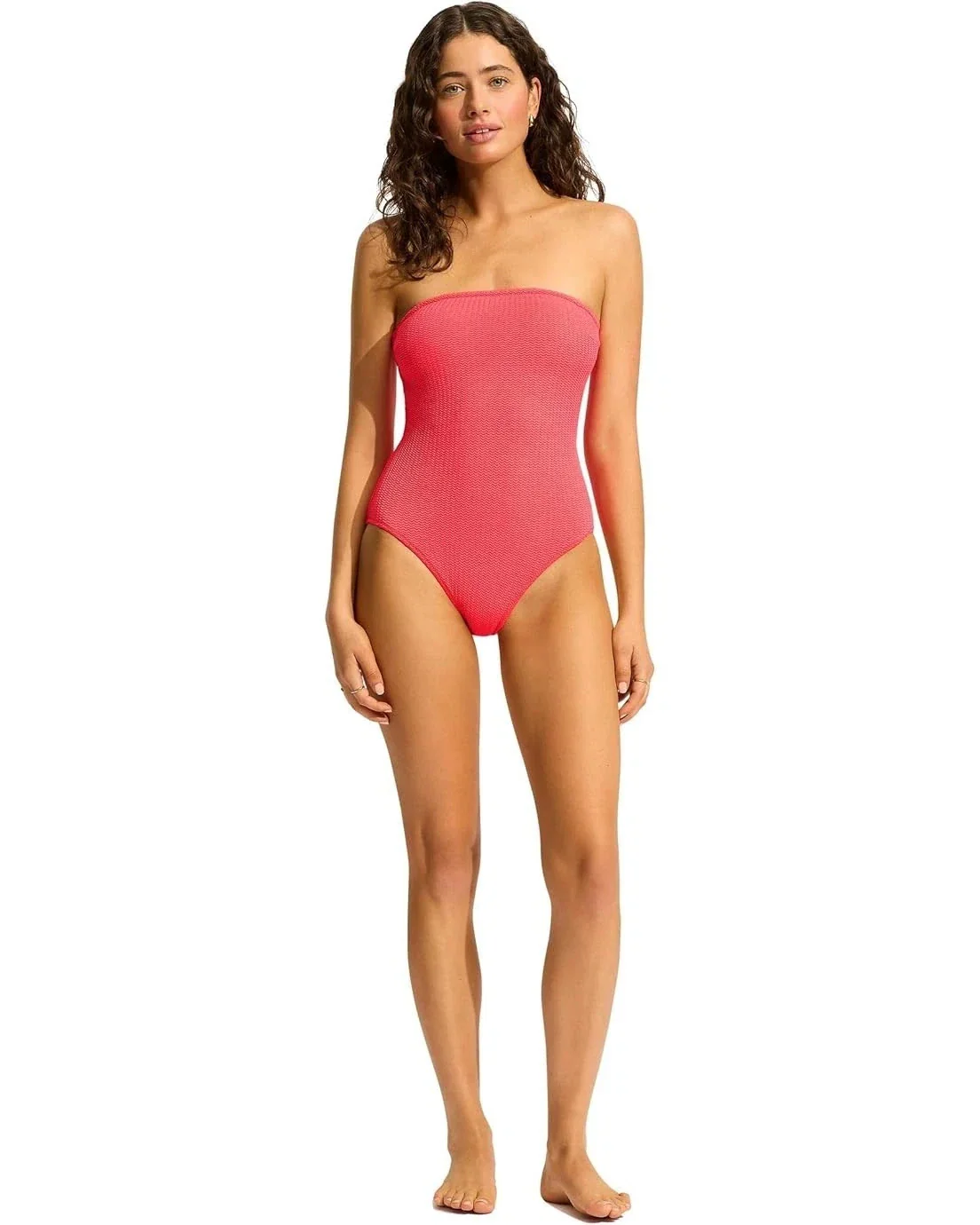 Seafolly SeaDive Bandeau Swimsuits Womens Snapdragon Stretch One-Piece GBO1914 - Image 3