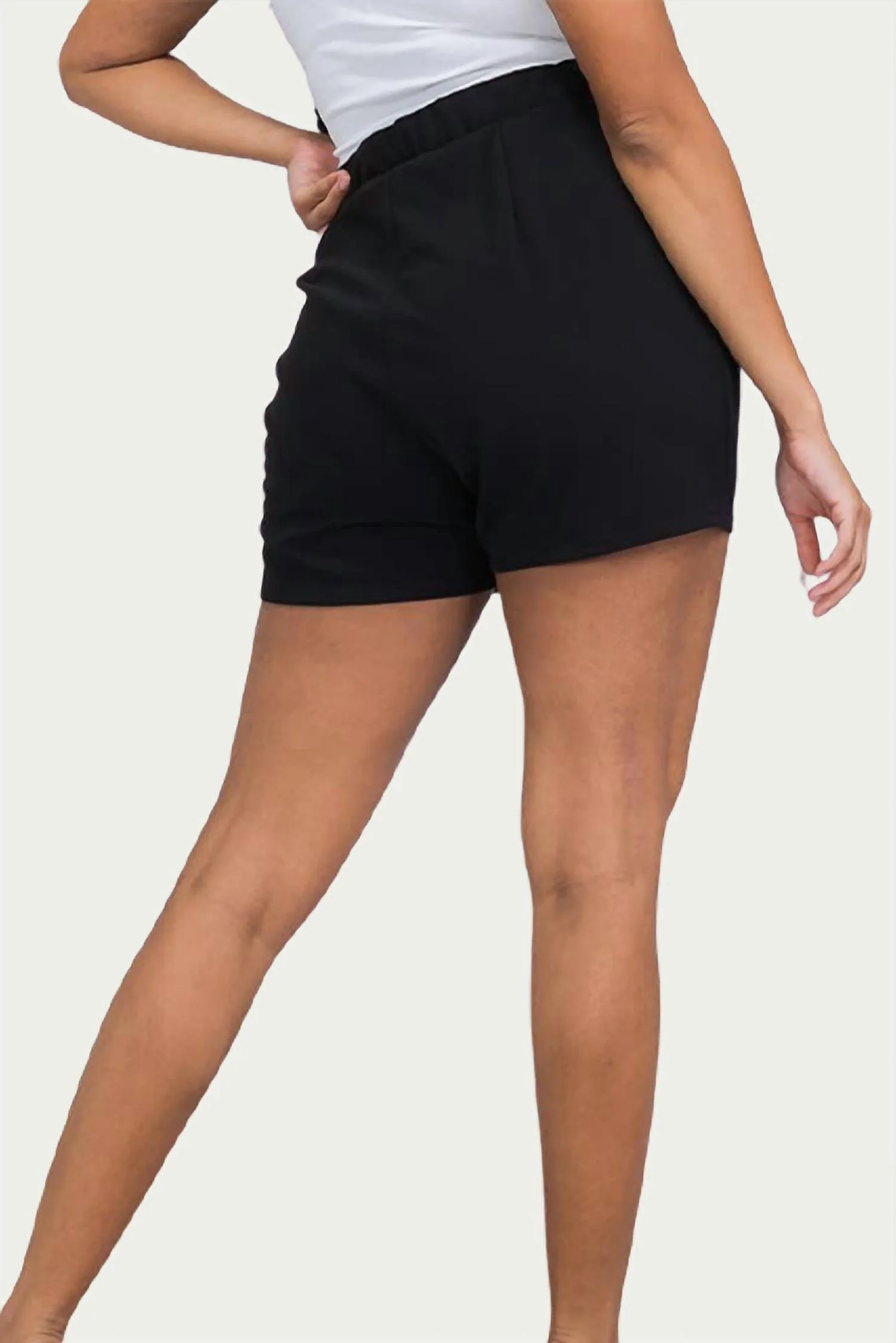 Seamed Scuba Stretch-Crepe Shorts In Black - Image 5