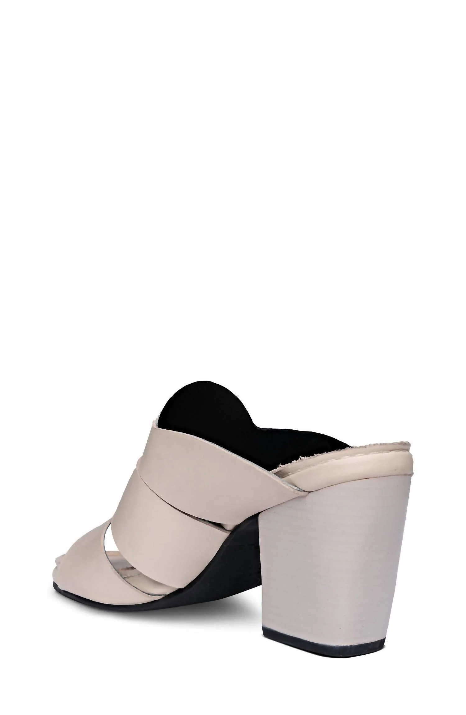 Seamingly Soy Leather Strapped Heel Sandals In Cream - Image 2