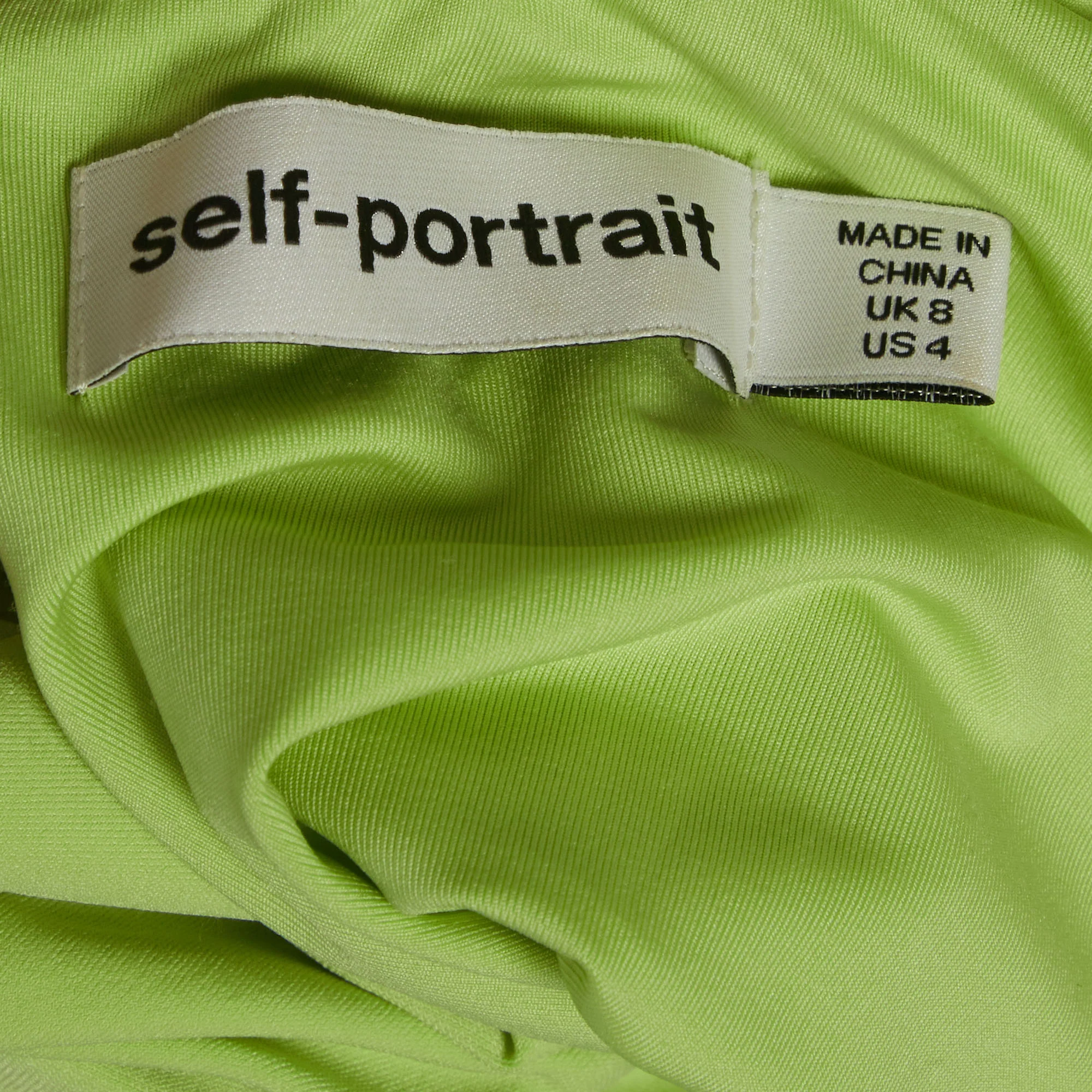 Self-Portrait Green Jersey Cut Out Midi Dress - Image 4