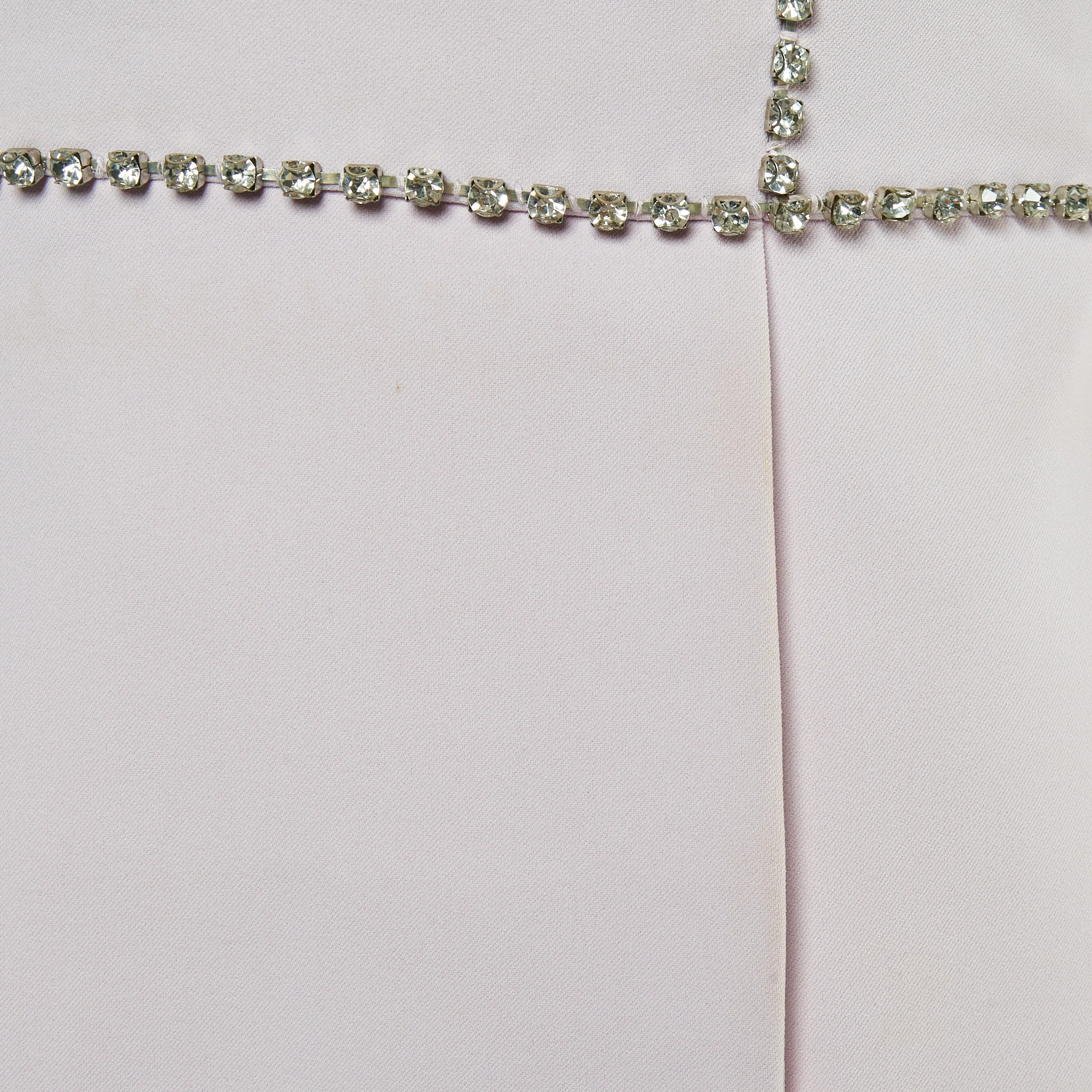 Self-Portrait Pink Chiffon And Crepe Crystal Embellished Mini Dress - Image 5