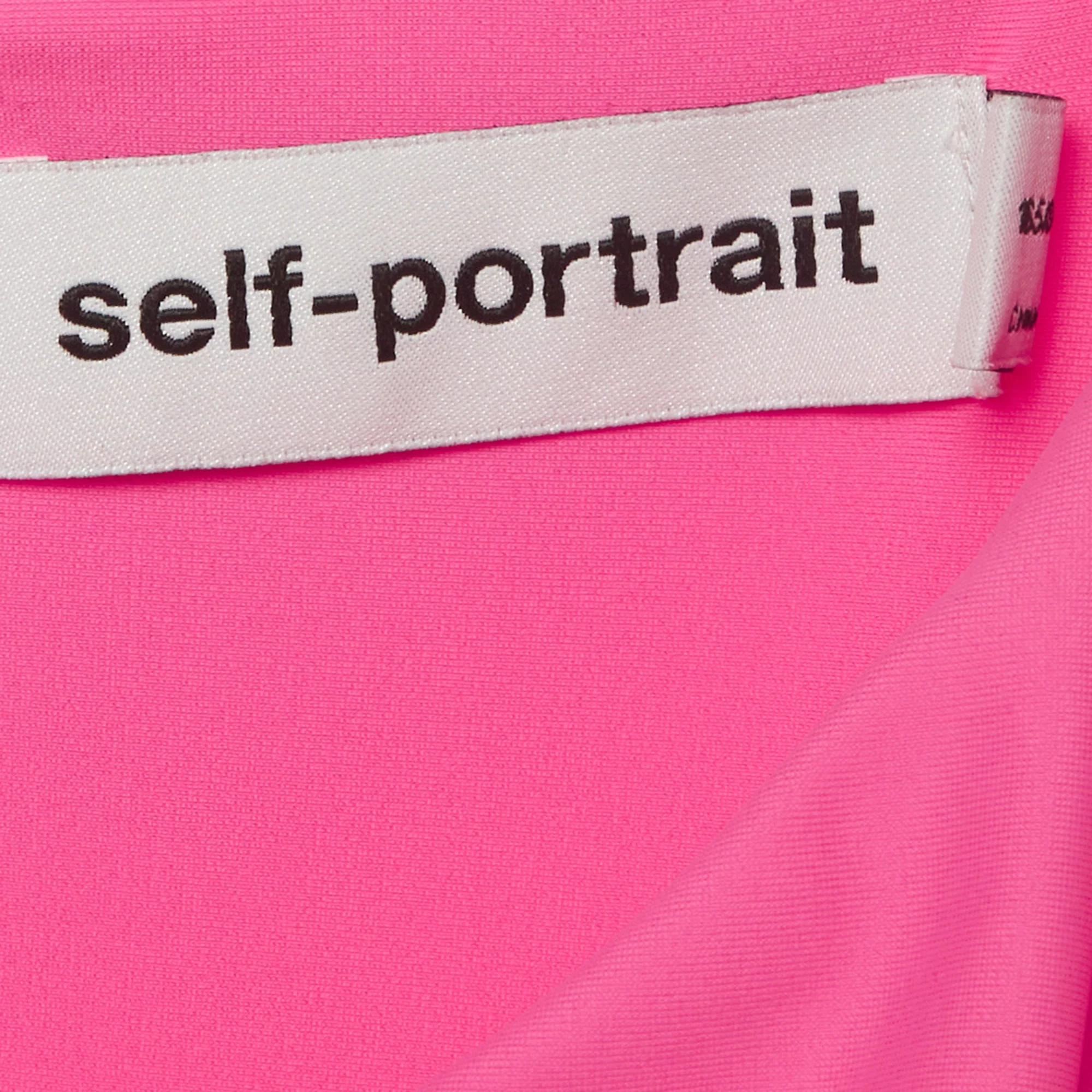 Self-Portrait Pink Jersey Cut Out Ruched Midi Dress - Image 5