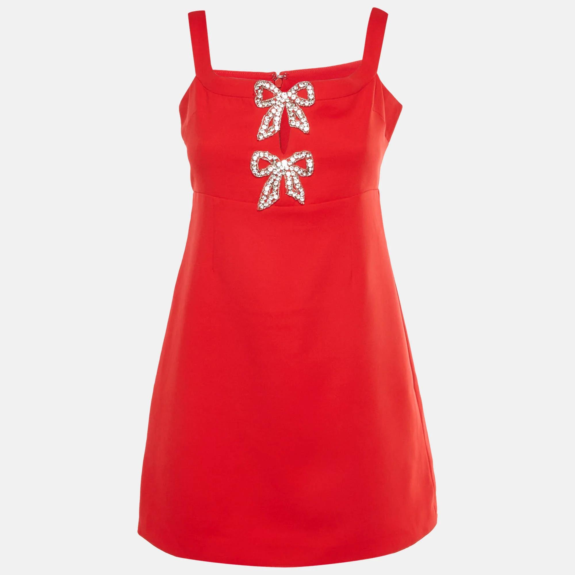Self-Portrait Red Crepe Bow Mini Dress