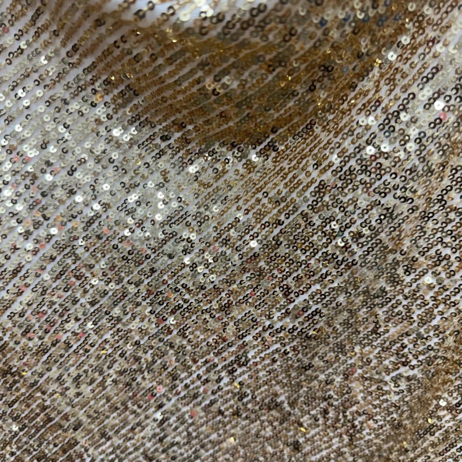 Sequin Draped Neckline Top In Gold - Image 2