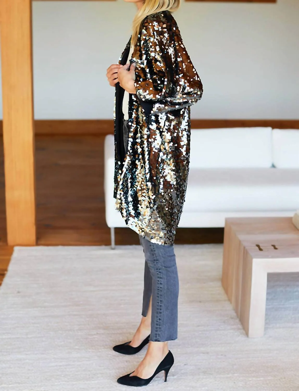 Sequin Jacket In Grey - Image 2