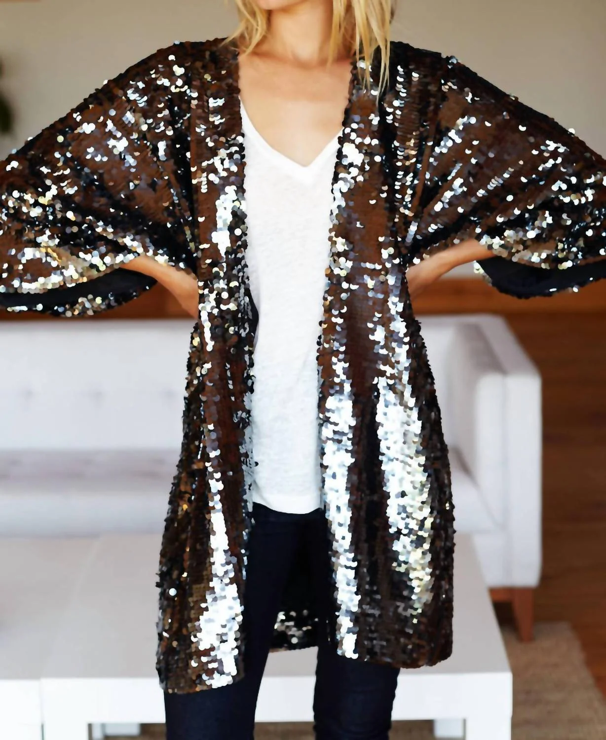 Sequin Jacket In Grey - Image 3