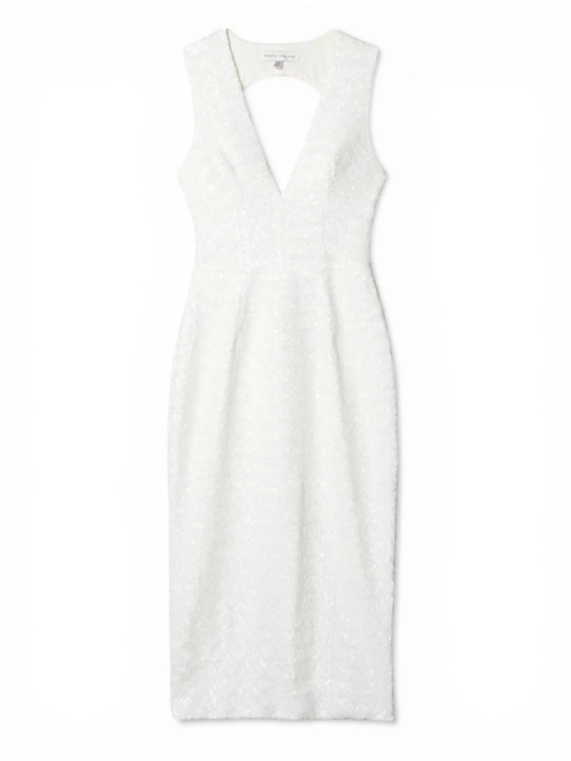 Sequin Ranifitted Midi Sheath Dress In White - Image 2
