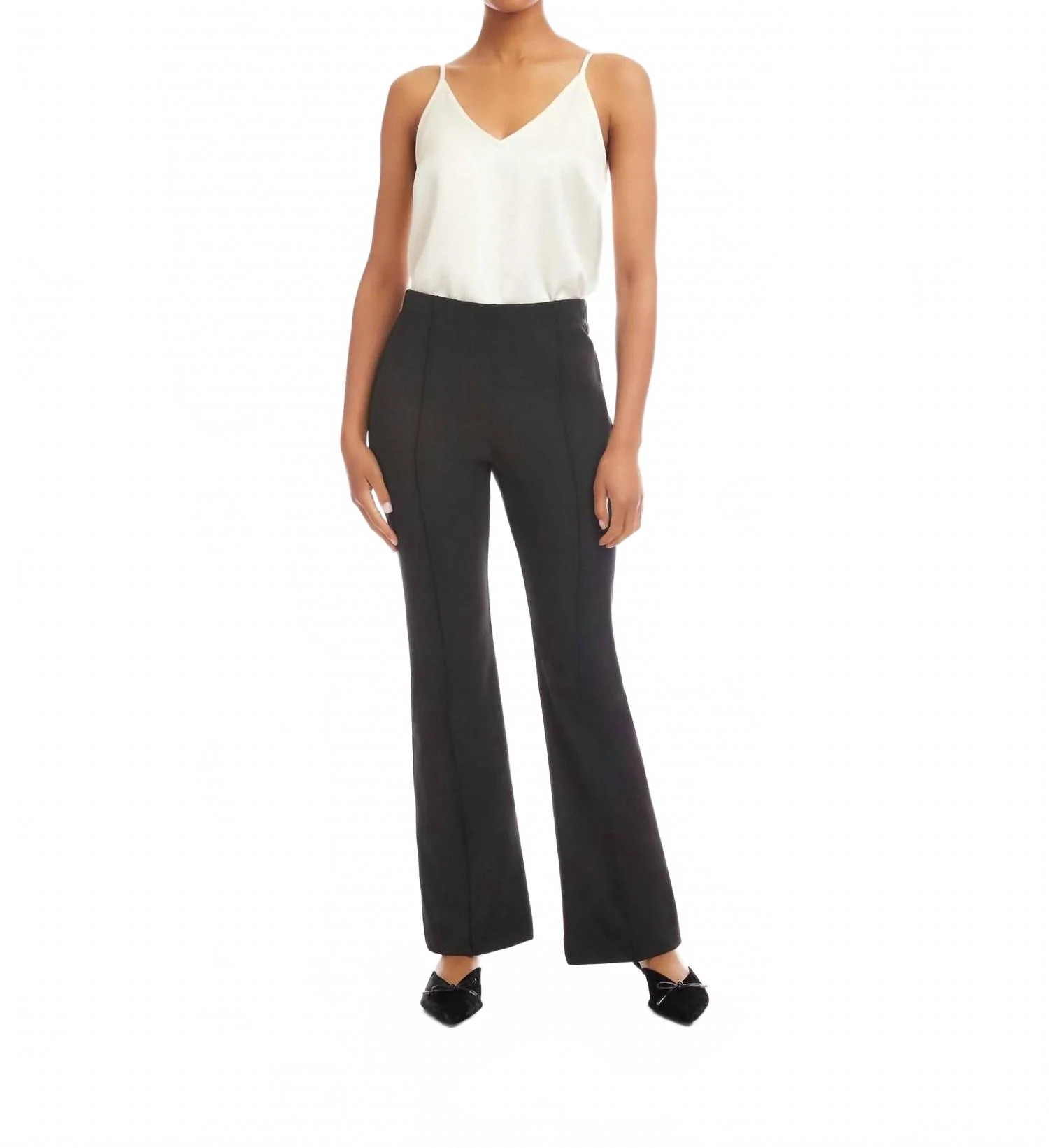 Serena Pintuck Full Length Pants In Charcoal