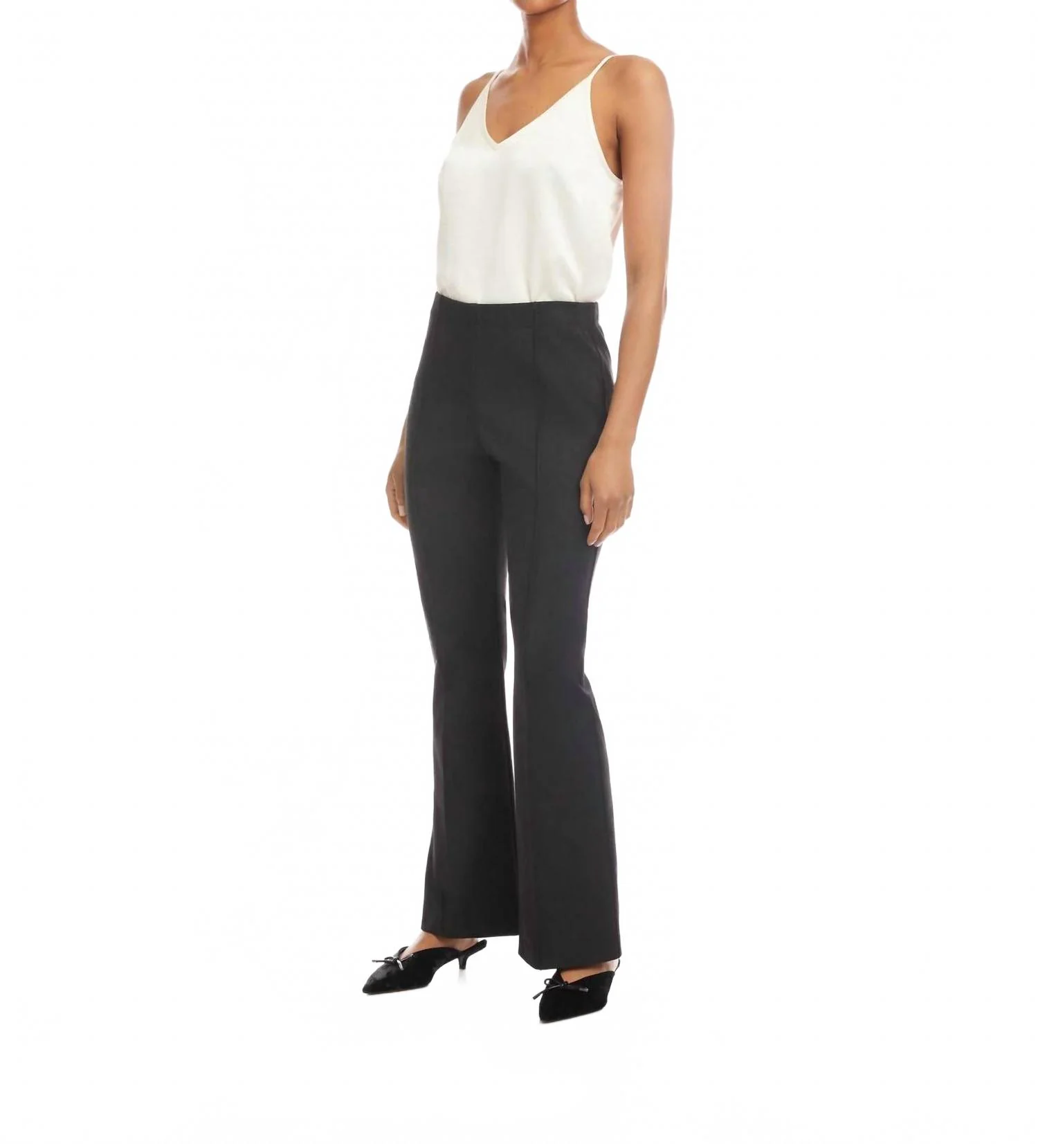 Serena Pintuck Full Length Pants In Charcoal - Image 3