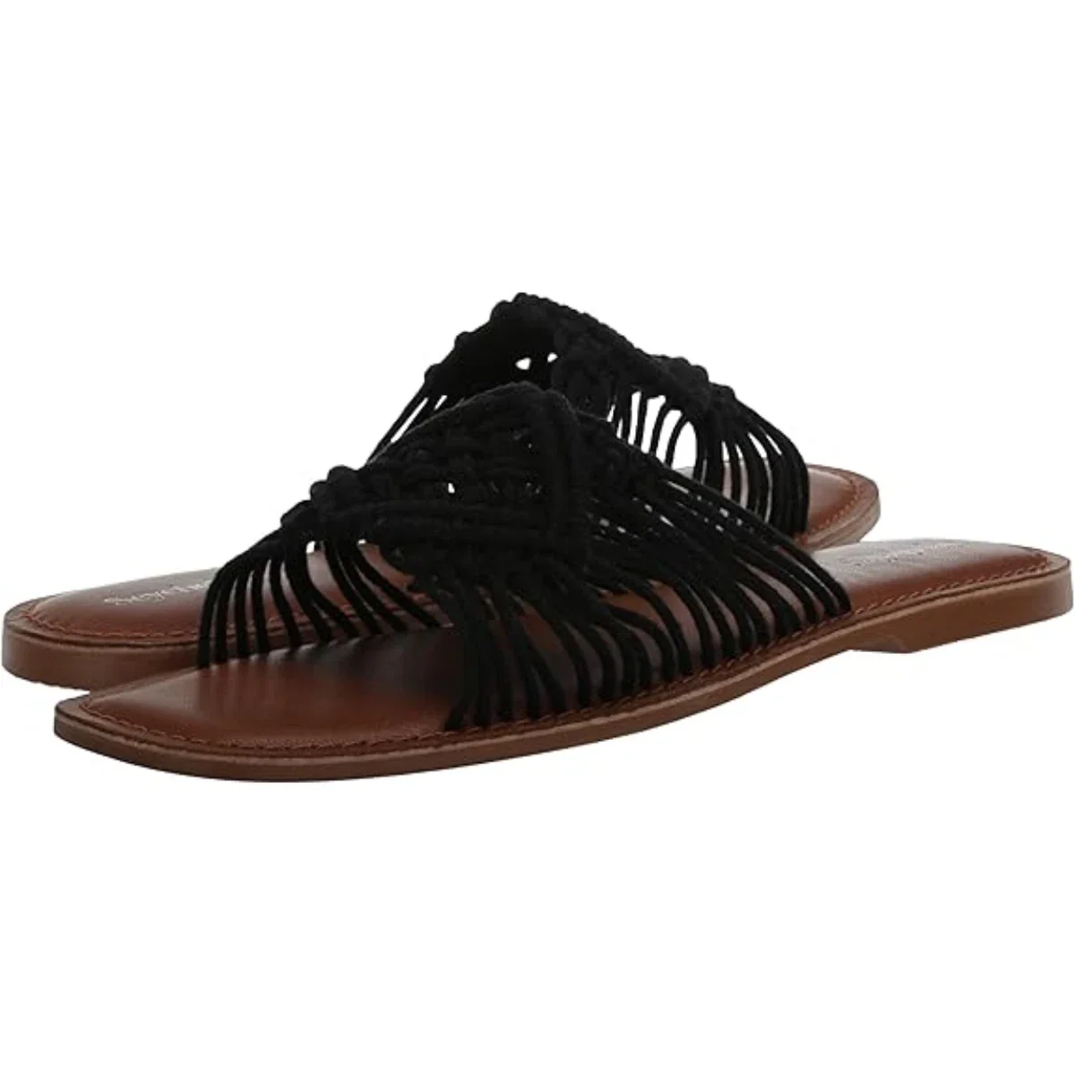 Seychelles Mahogany Flat Sandals Womens Black Squared Toe Slip On Slide HTAT1230 - Image 2