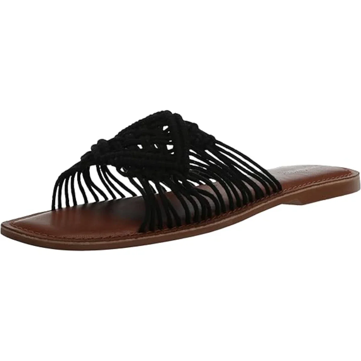 Seychelles Mahogany Flat Sandals Womens Black Squared Toe Slip On Slide HTAT1230 - Image 4