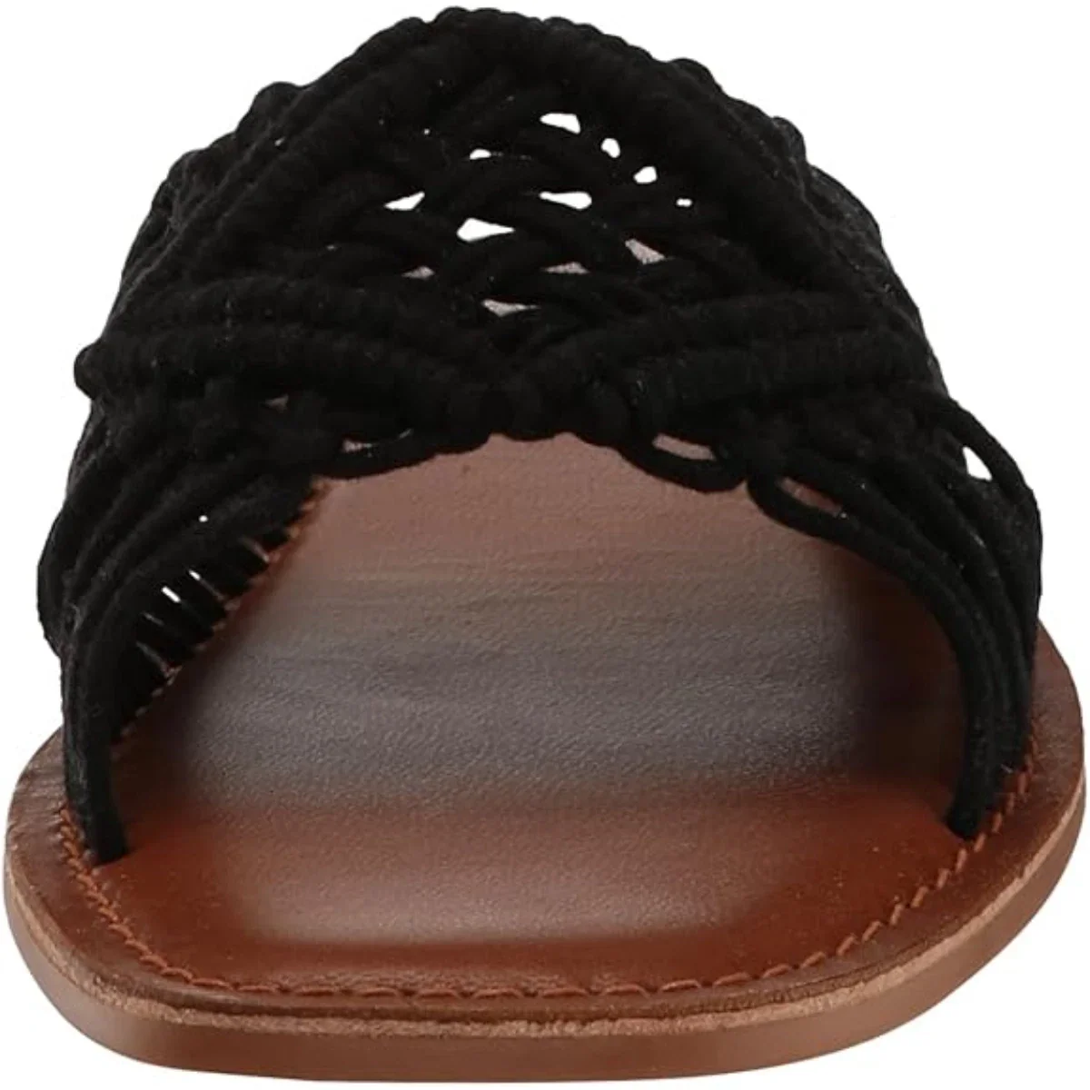 Seychelles Mahogany Flat Sandals Womens Black Squared Toe Slip On Slide HTAT1230 - Image 5
