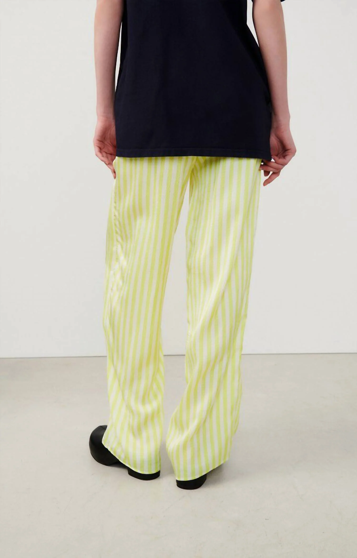Shanning Pant In Fluorescent Yellow Stripes - Image 2