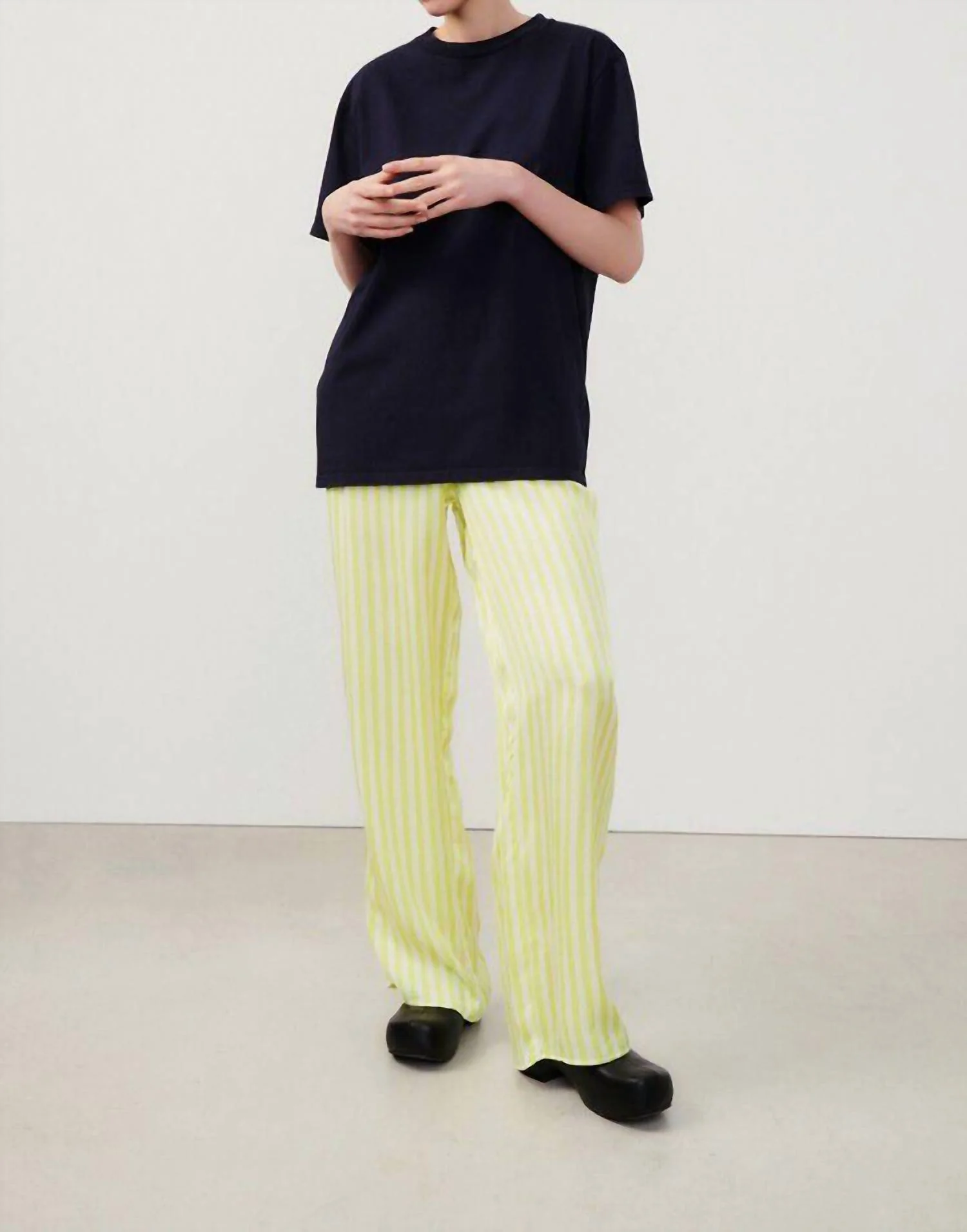 Shanning Pant In Fluorescent Yellow Stripes - Image 3