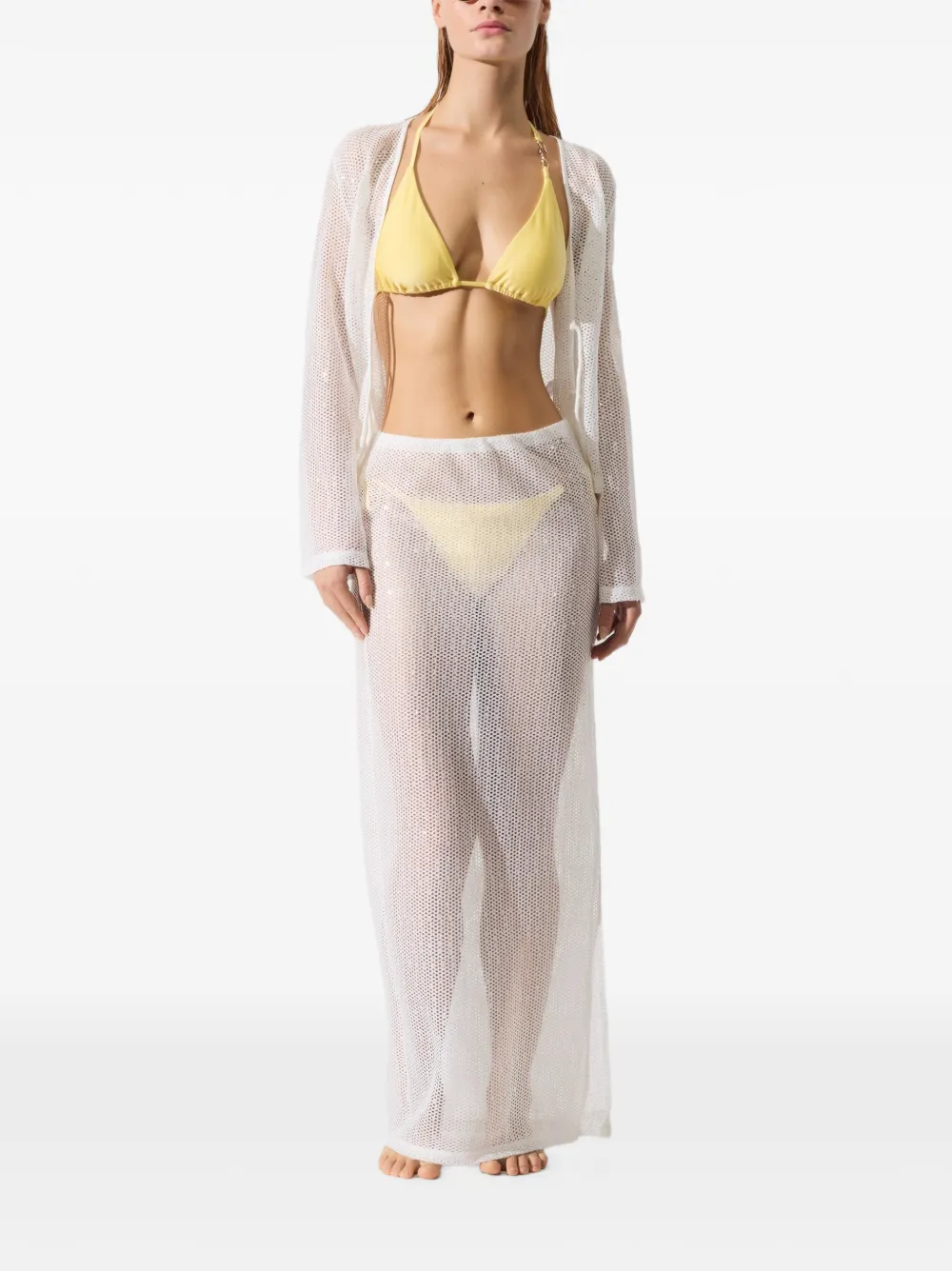 Sheer Mesh Maxi Skirt with Subtle Side Slit - Image 2