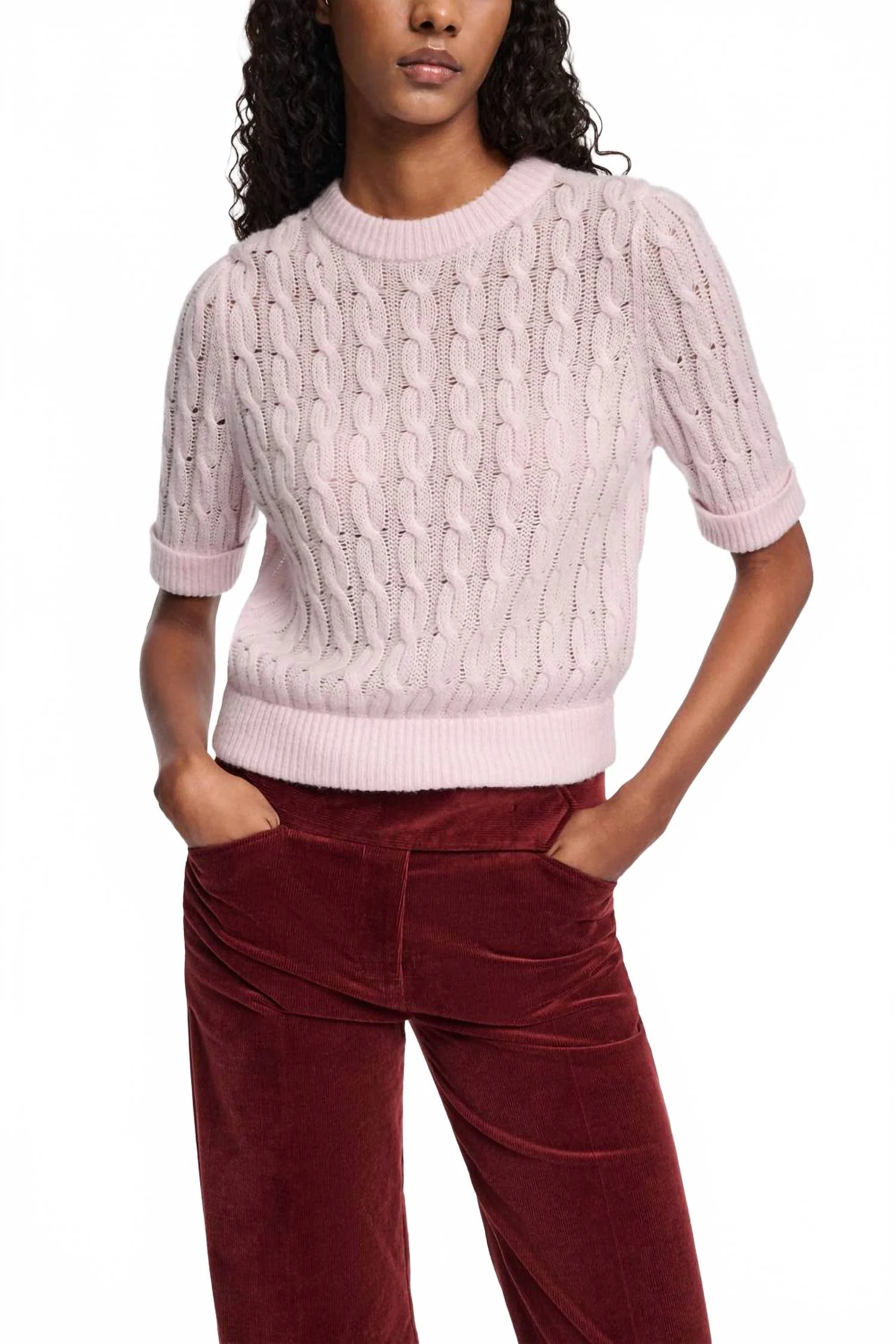 Sheer Softness Pullover Sweater In Pink