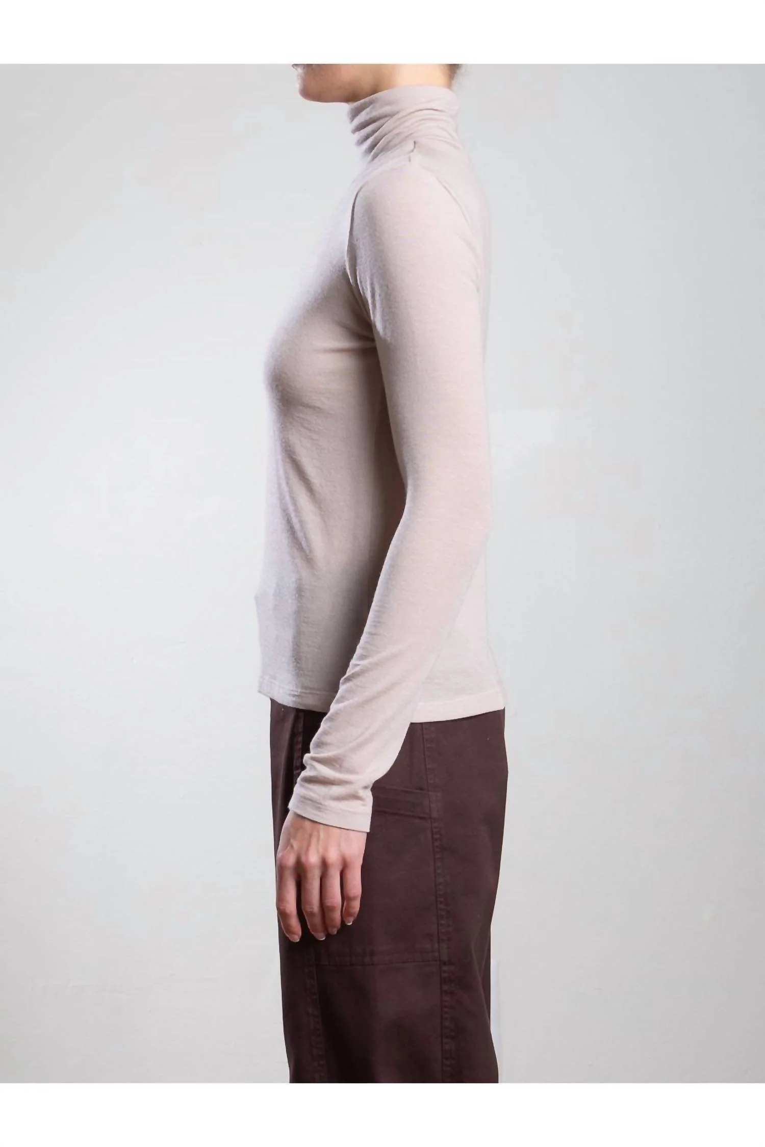 Shiloh Turtleneck Top In Nude - Image 3