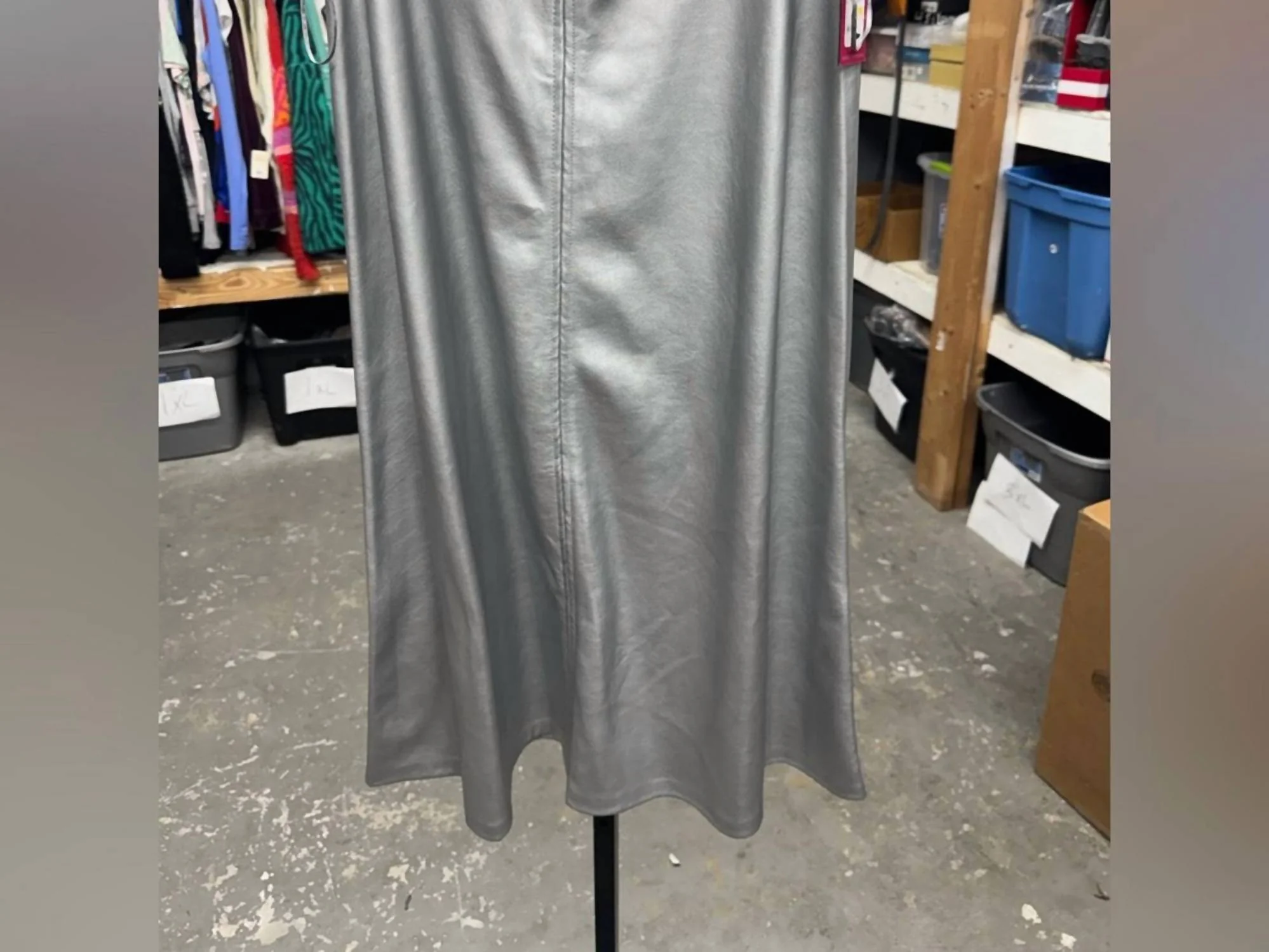 Shimmering Midi Skirt In Silver - Image 3