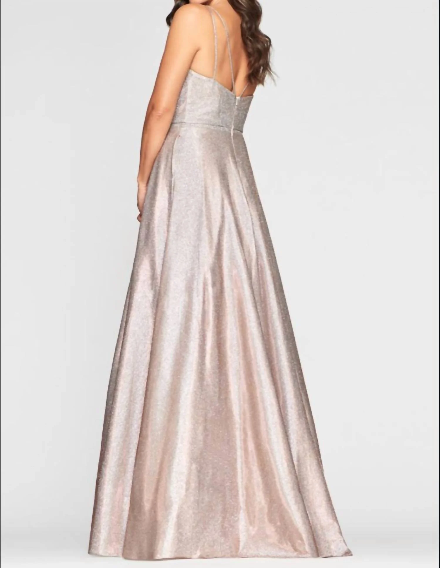 Shimmery Evening Gown In Copper - Image 2