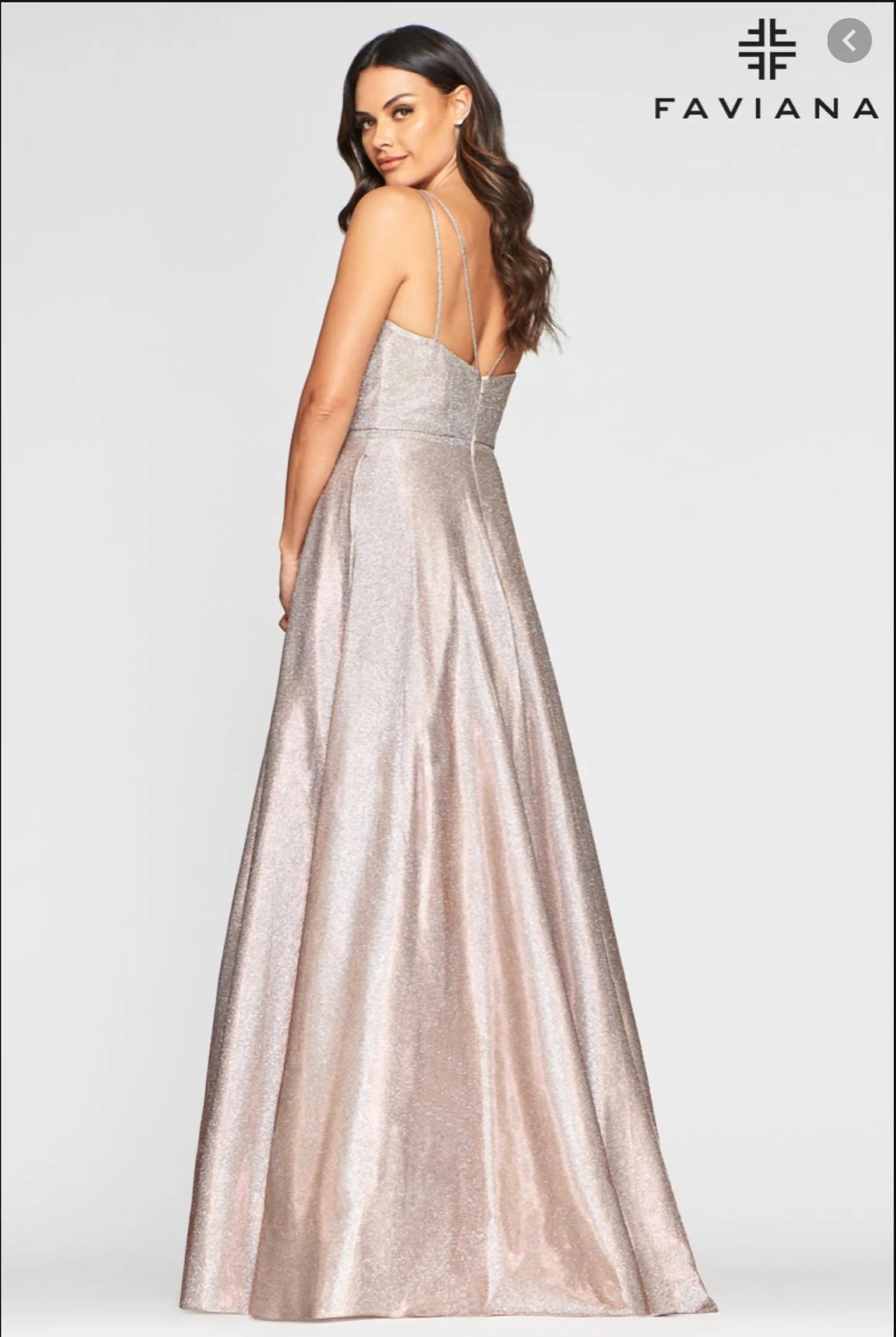 Shimmery Evening Gown In Copper - Image 3