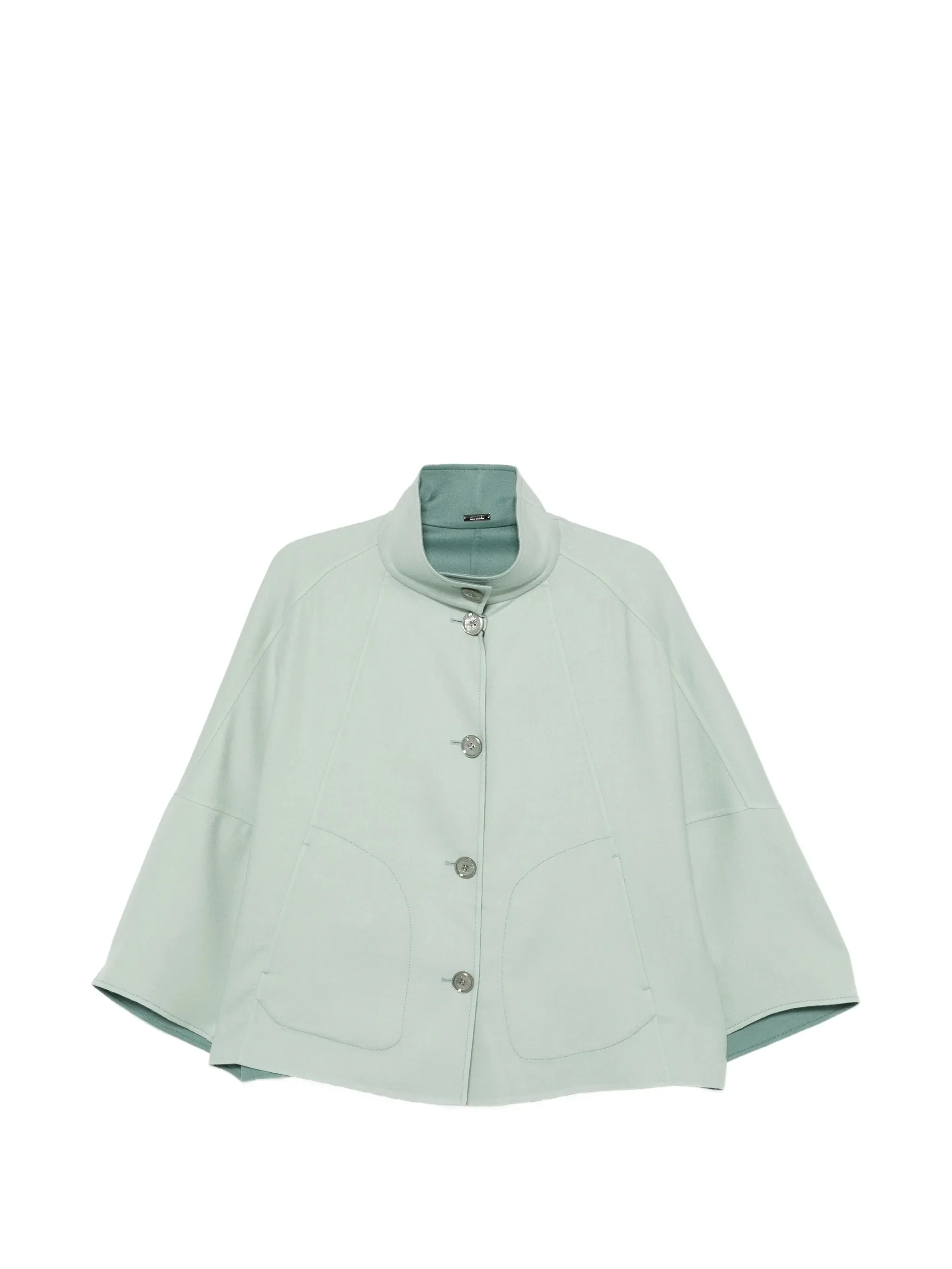 Short Loose Fitting Jacket With High Collar