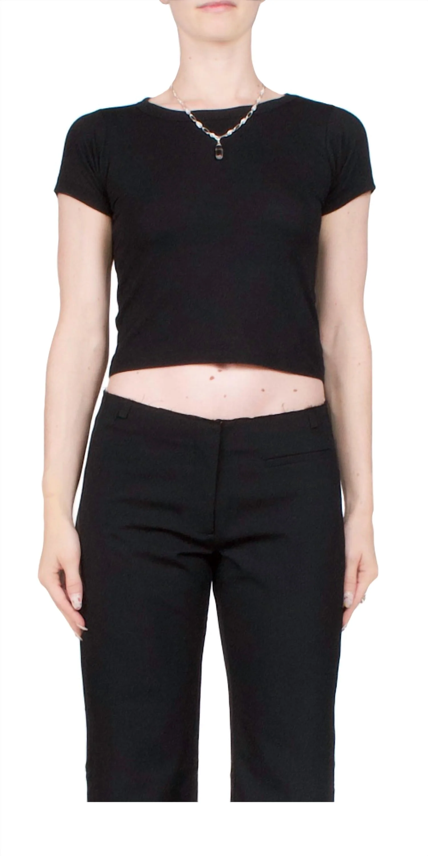 Short Sleeve Baby Tee In Black