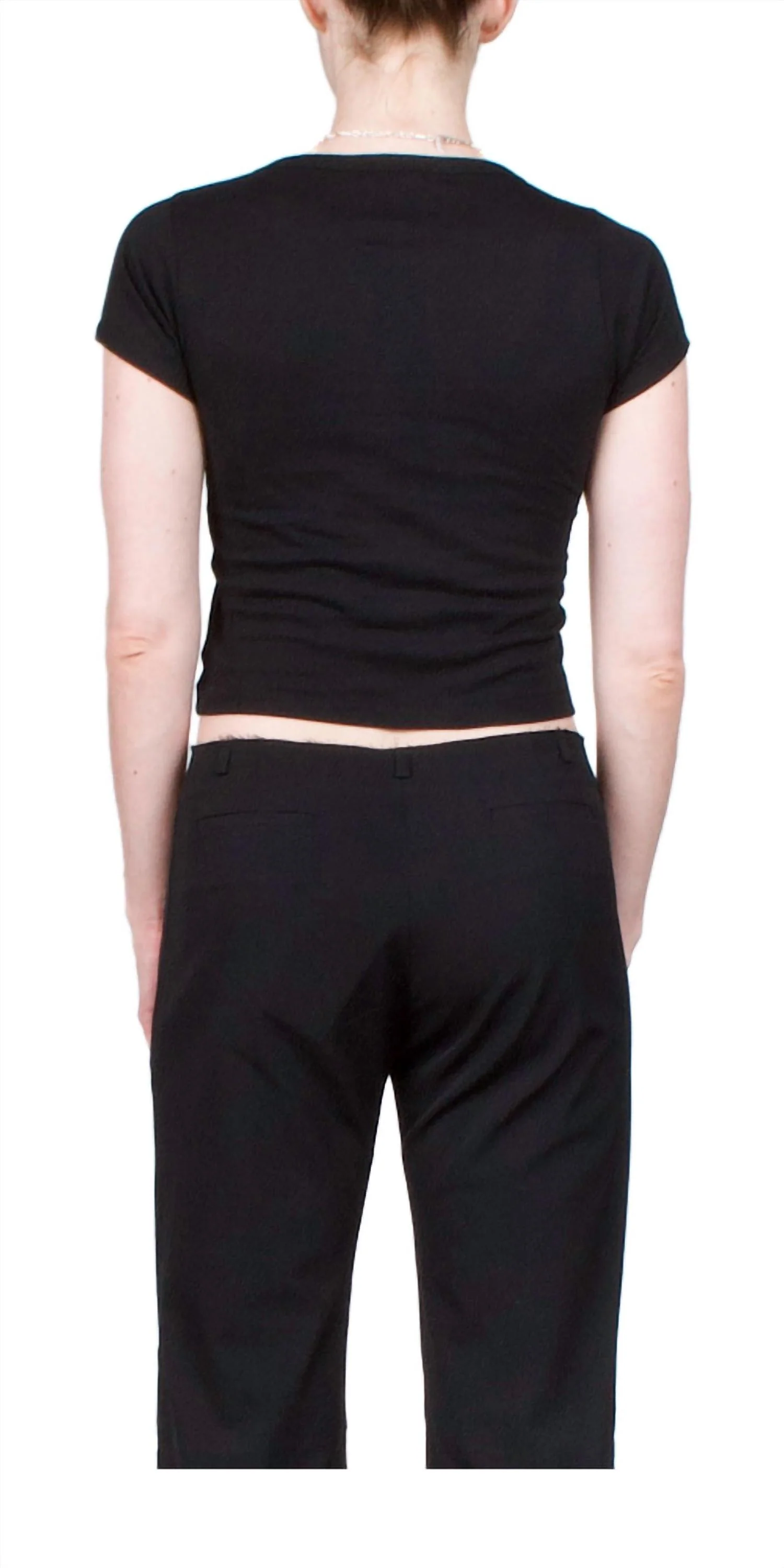 Short Sleeve Baby Tee In Black - Image 3