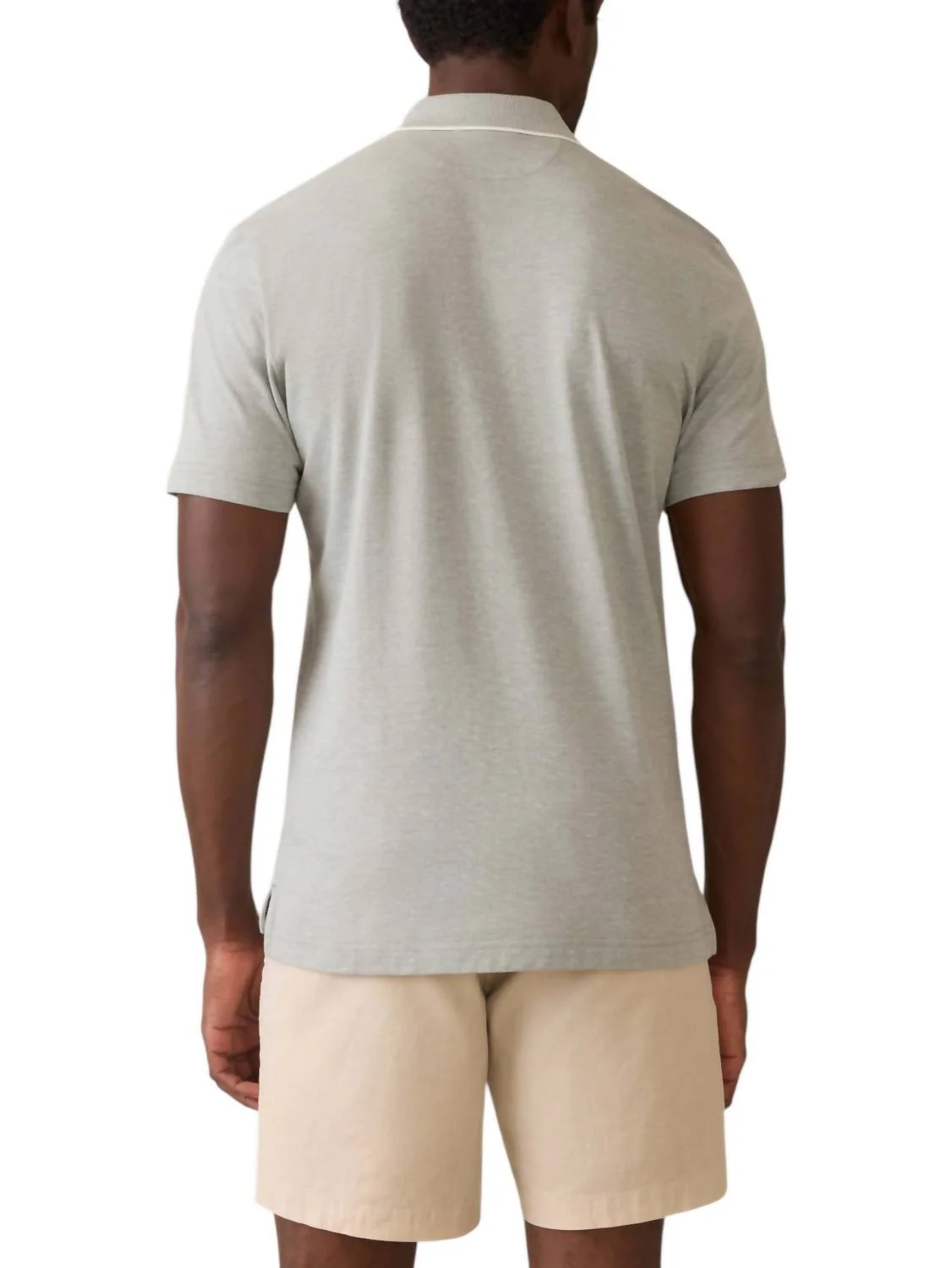 Short-Sleeve Movement Pique Polo Shirt In Moss Stone Melange - Image 2