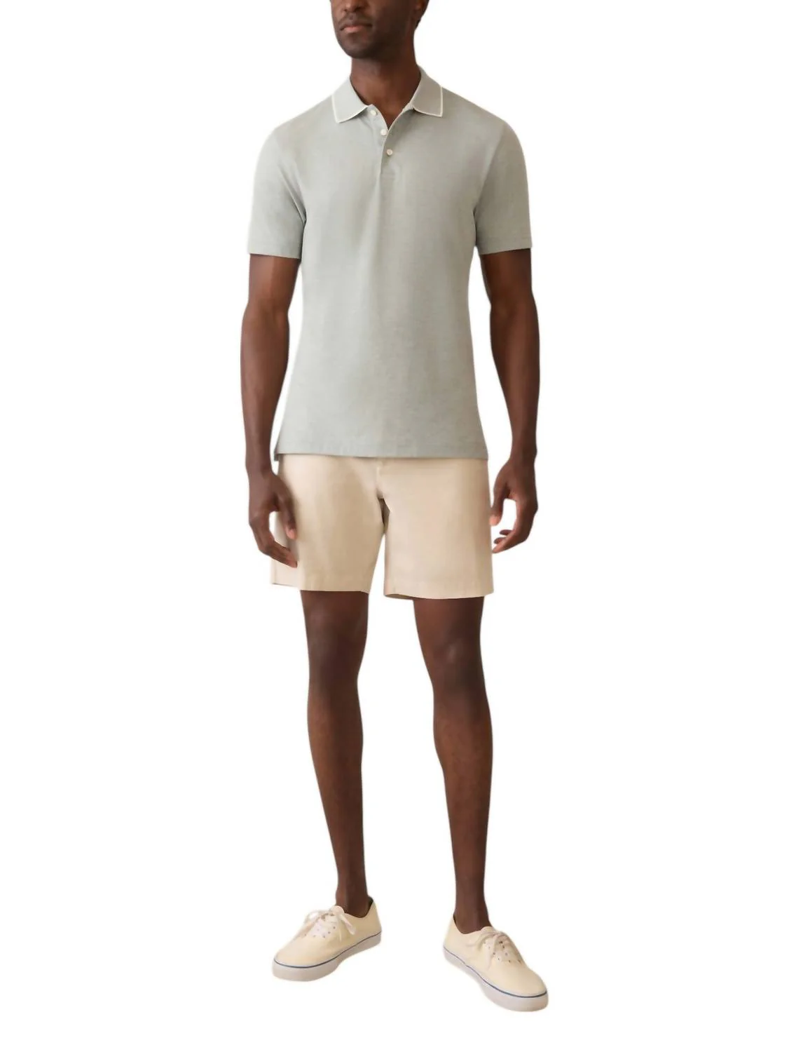 Short-Sleeve Movement Pique Polo Shirt In Moss Stone Melange - Image 4