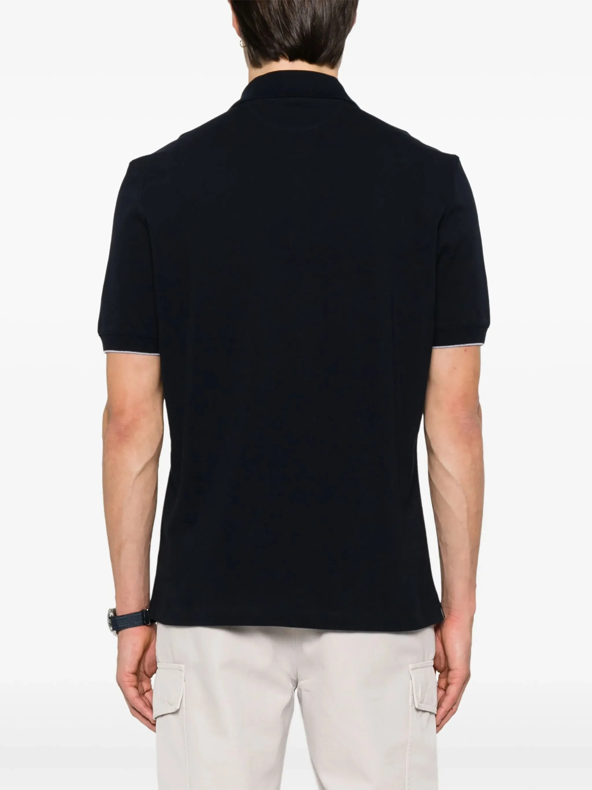 Short-Sleeve Traditional Collar Cotton Polo - Image 3