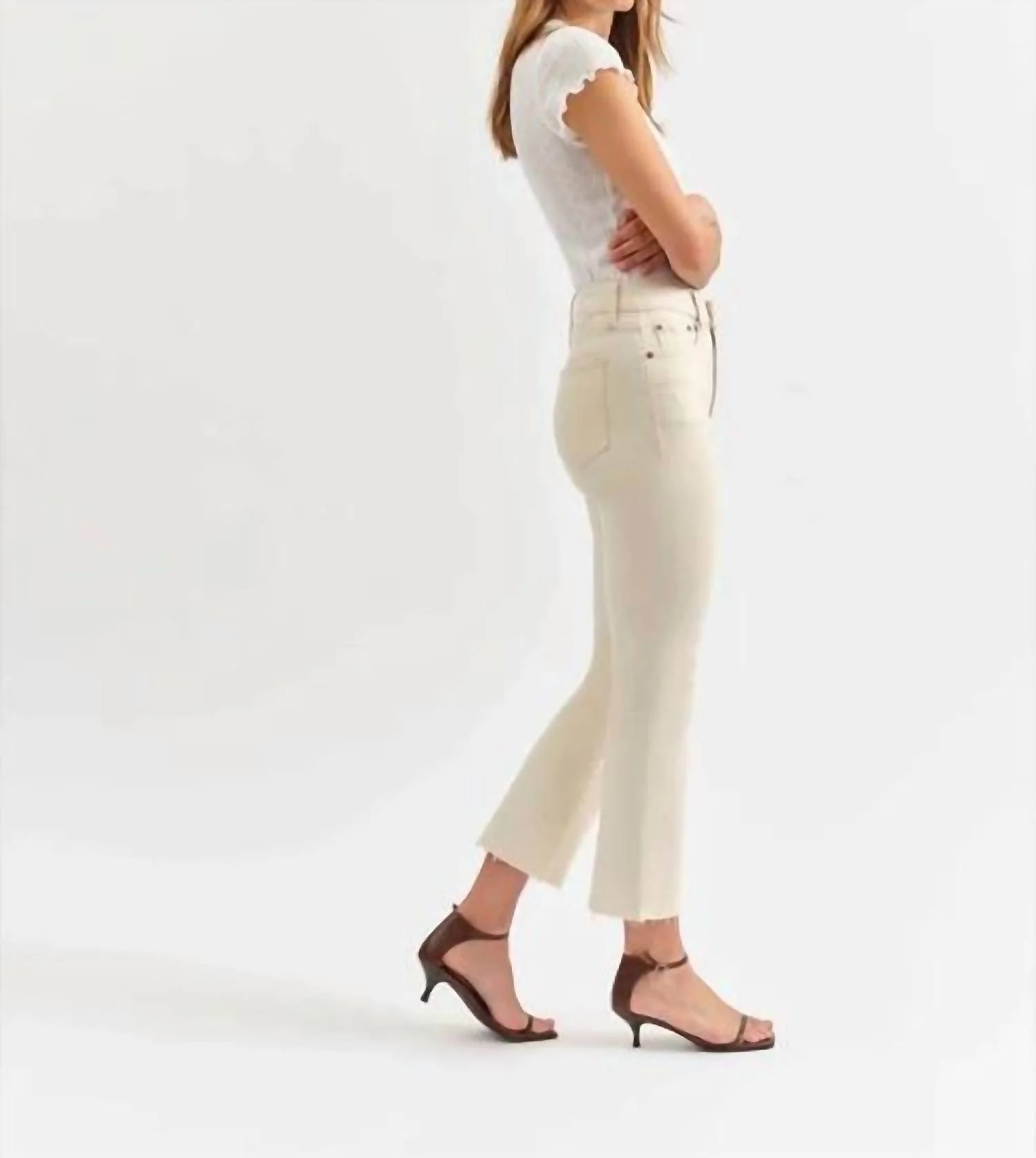 Shy Girl Raw Cut Flare Bootcut Pants - Image 3