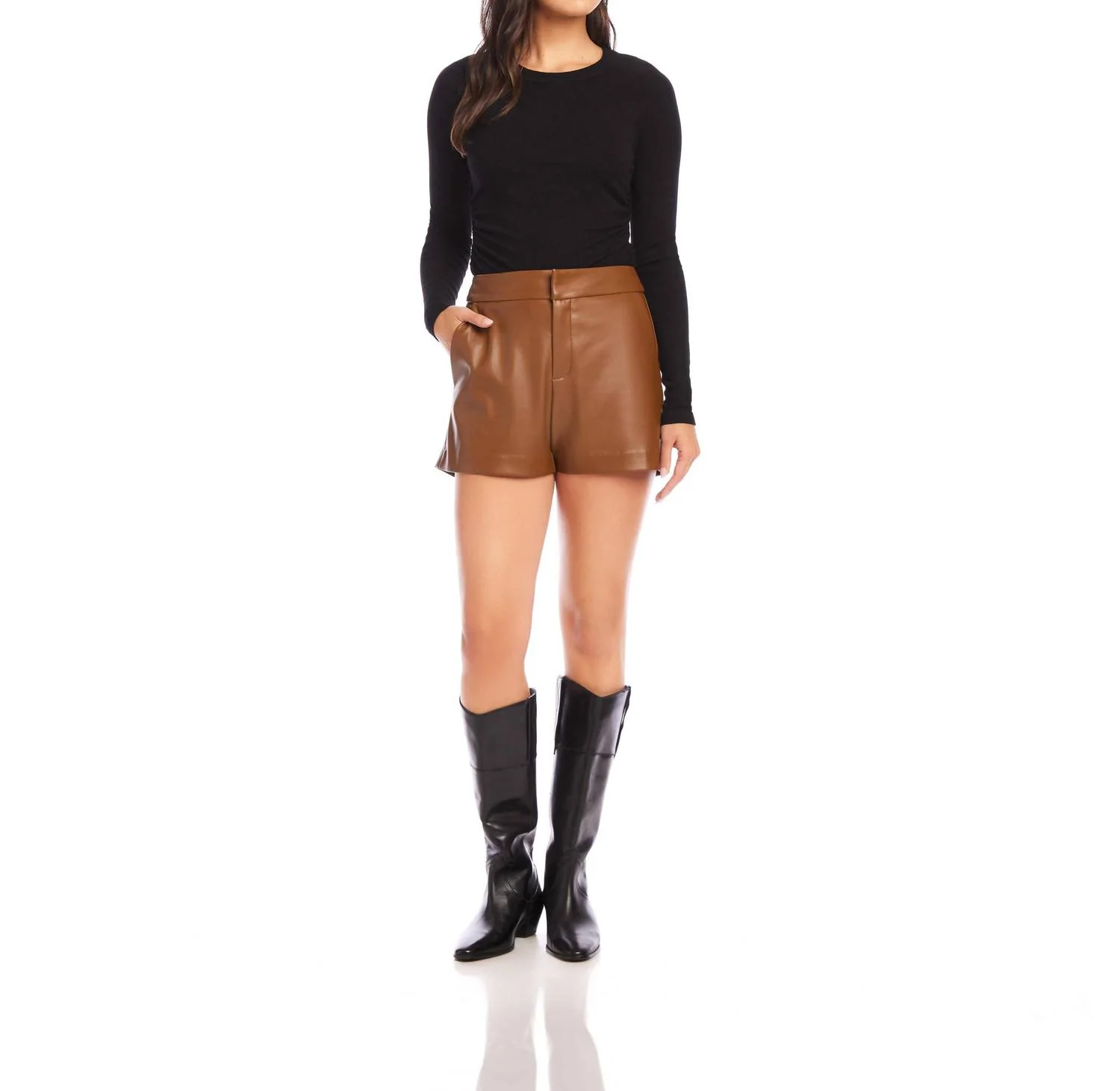 Side Shirred Top In Black