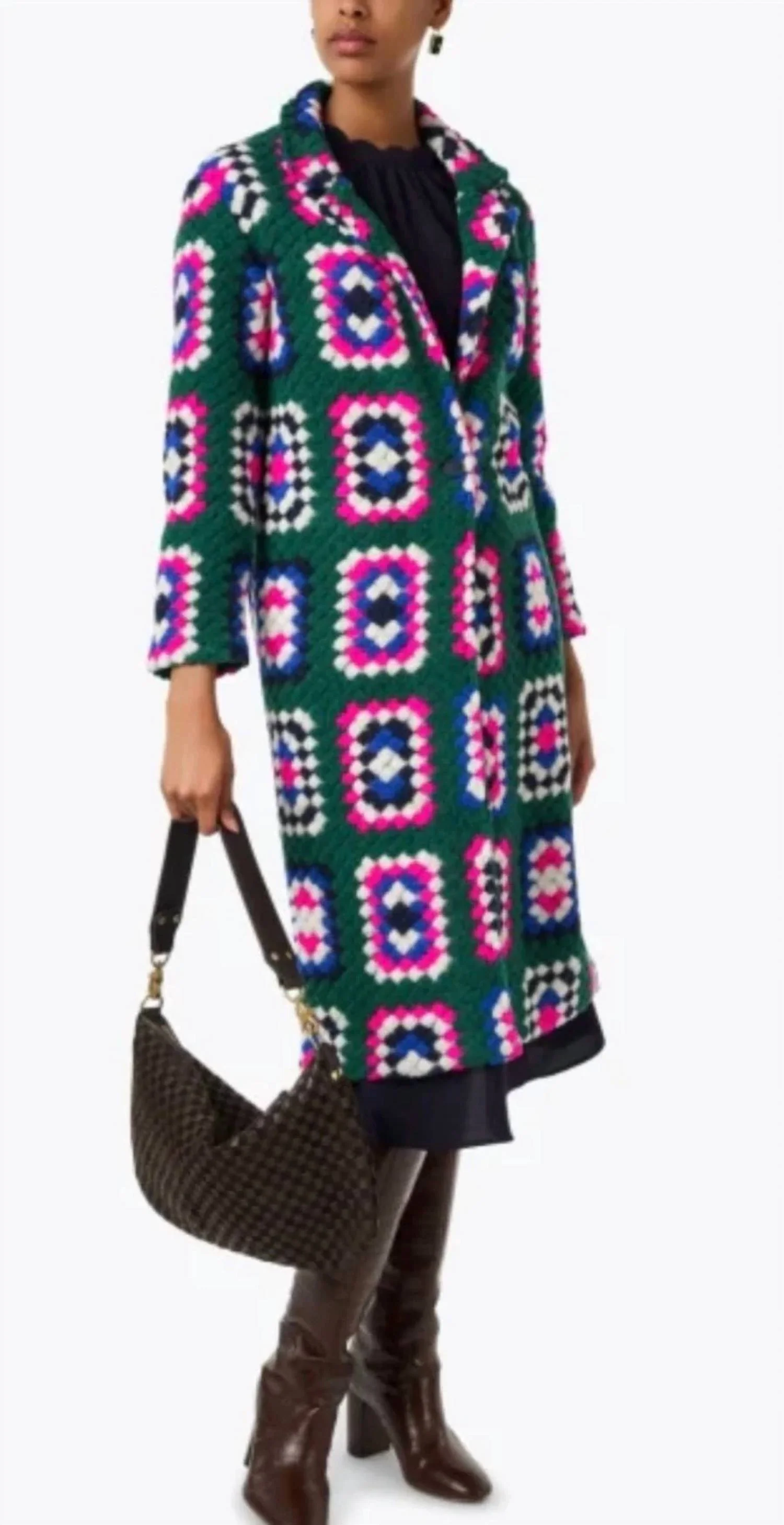 Sienna Coat In Crochet Verde - Image 2