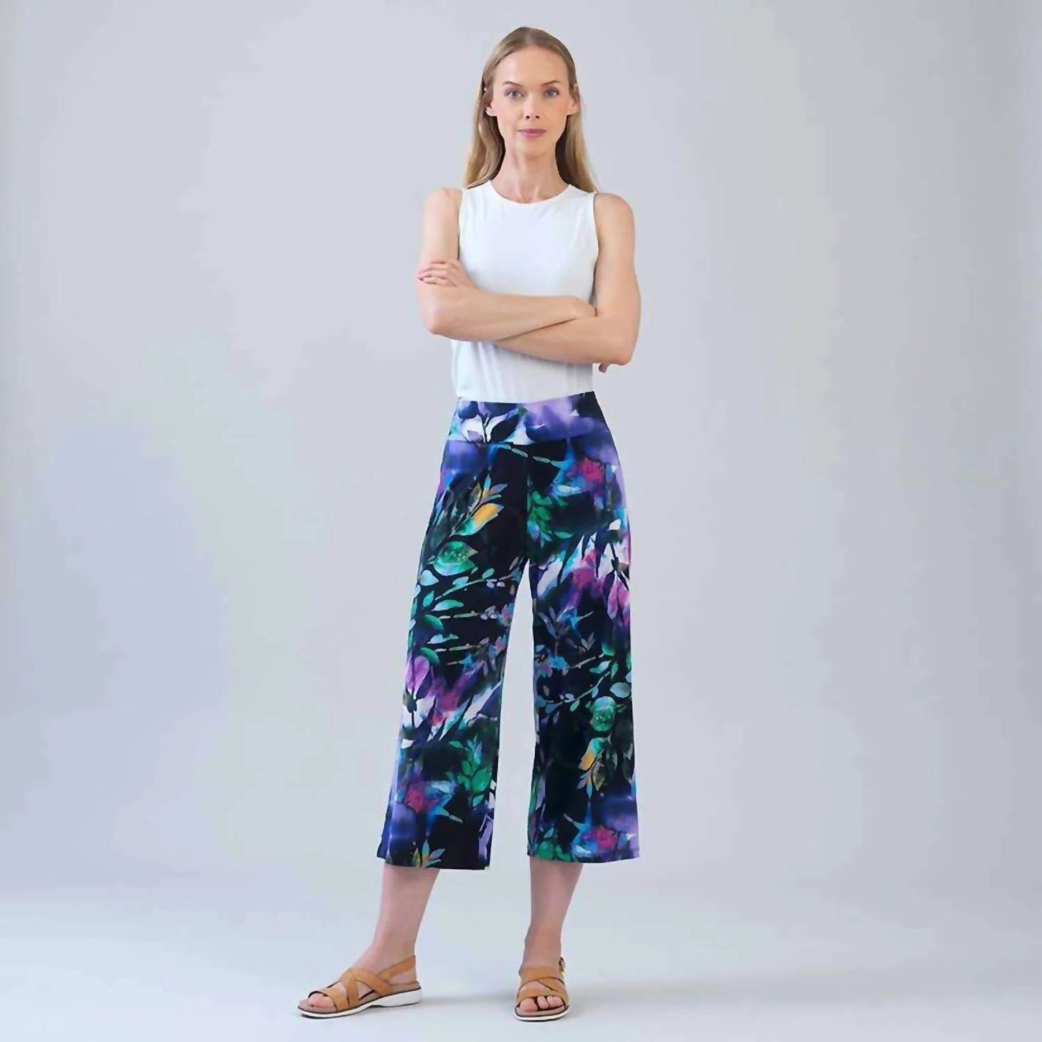 Signature Modern Gaucho Pant In Floral Dream Multi