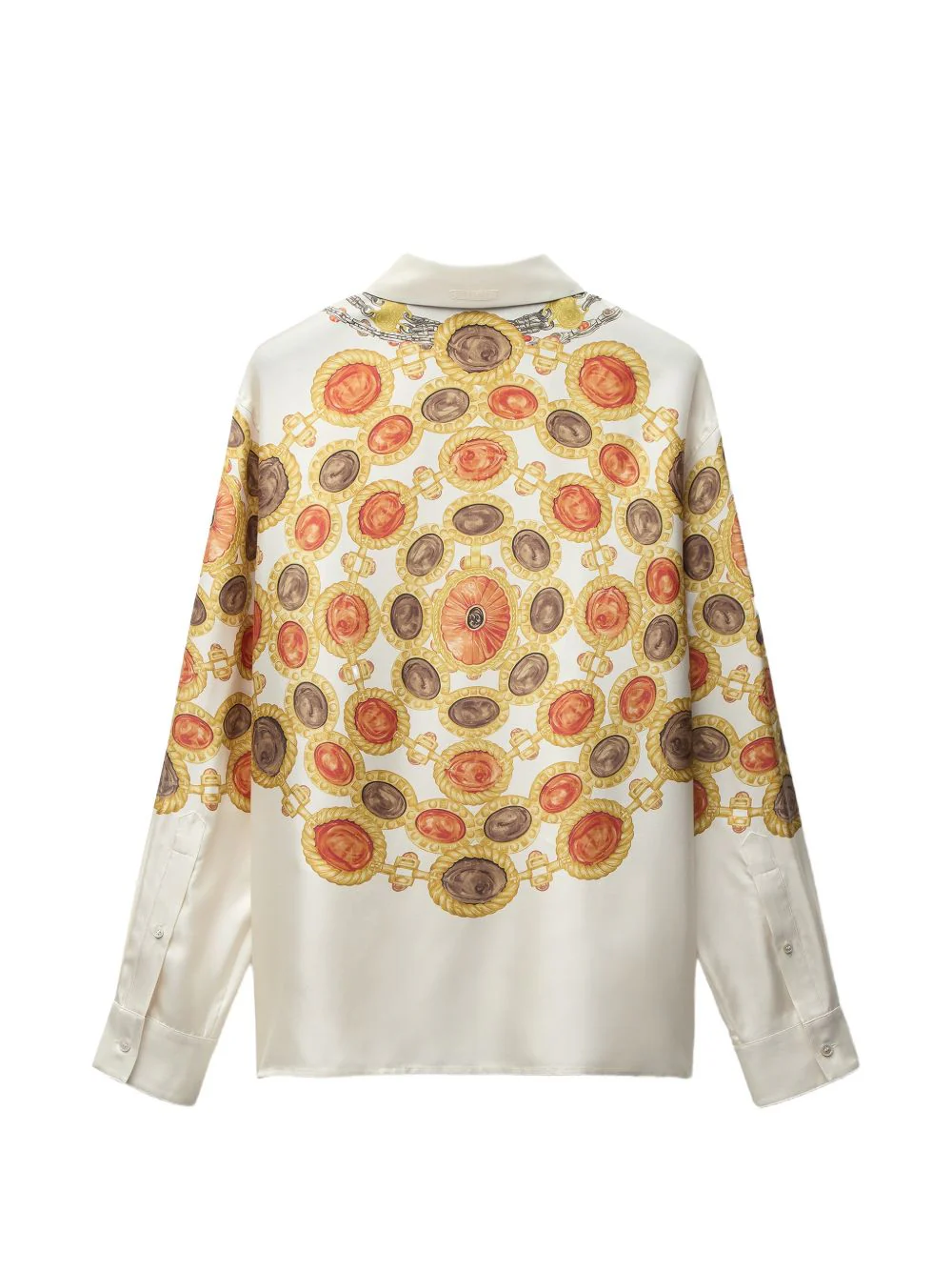 Silk And Nylon Top With Intricate Chain Medallion Prints - Image 2
