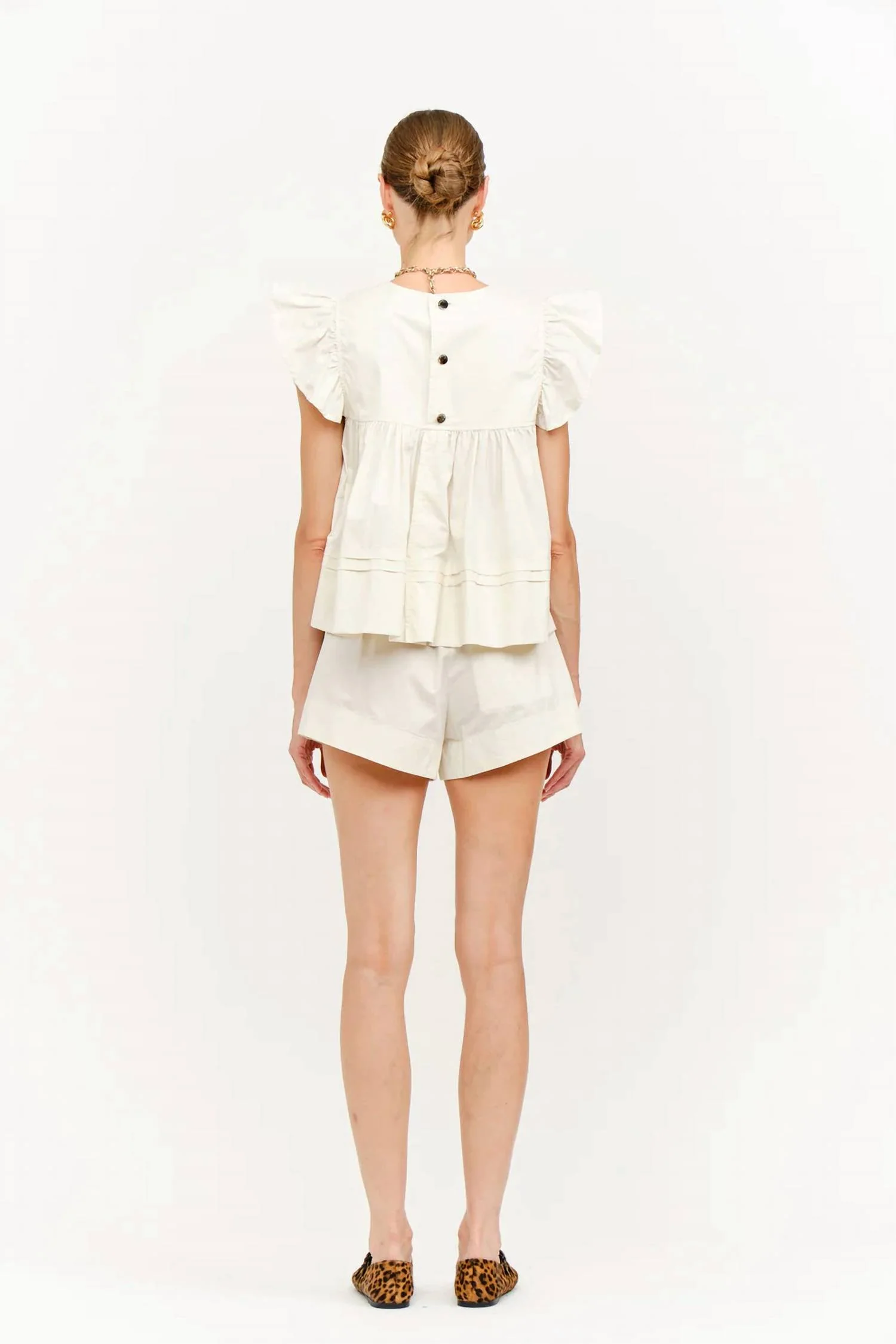 Simone Poplin Shorts In Cream - Image 2