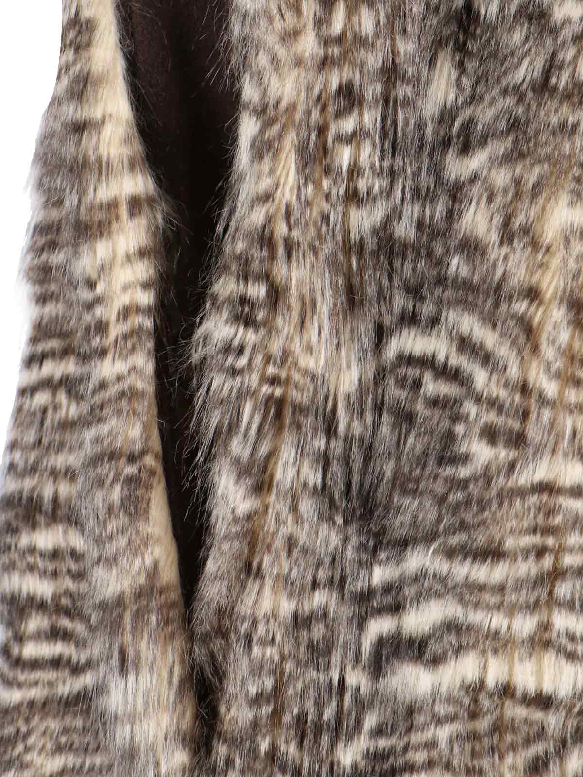 Single-Breasted Faux Fur Coat - Image 4