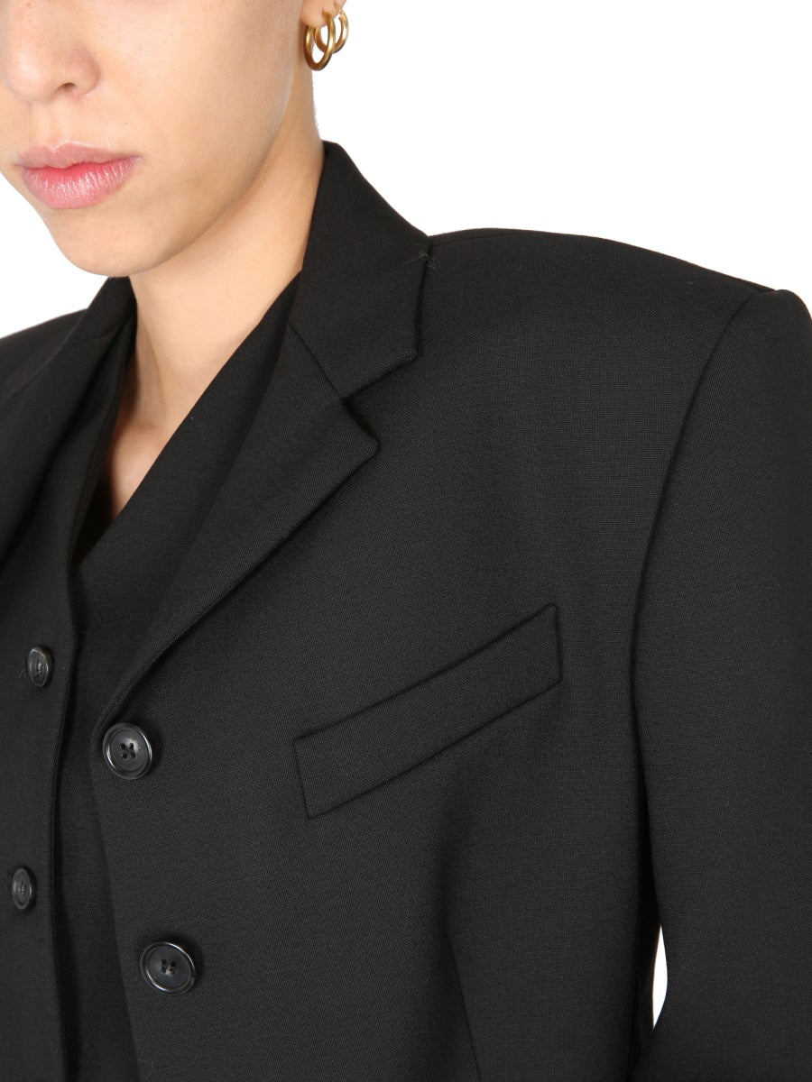 Single-Breasted Jacket with Mirror Lapels and Tailored Finish - Image 4