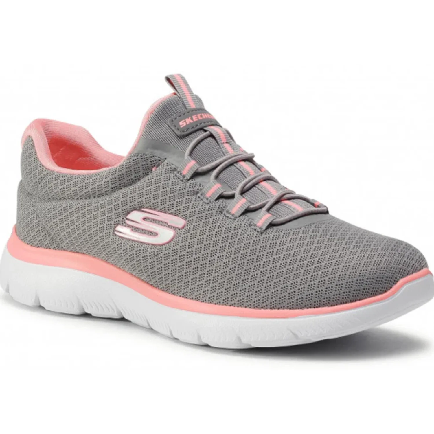 Skechers Summits 12980-GYPK Sneakers Womens Gray Pink Slip On Shoes ZAP2378 - Image 2
