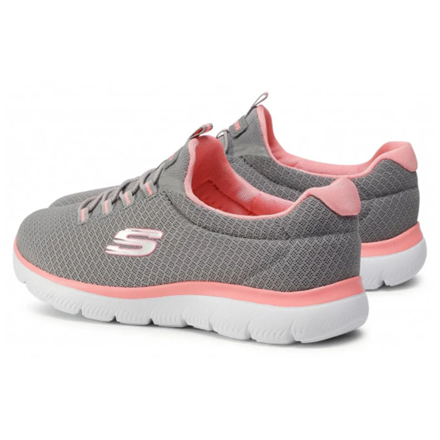 Skechers Summits 12980-GYPK Sneakers Womens Gray Pink Slip On Shoes ZAP2378 - Image 4