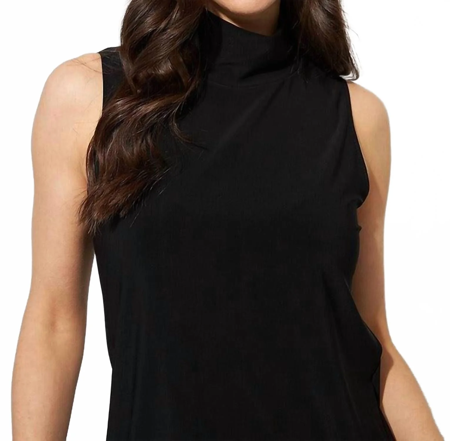 Skylar Sleeveless Mock Neck Top In Black - Image 3