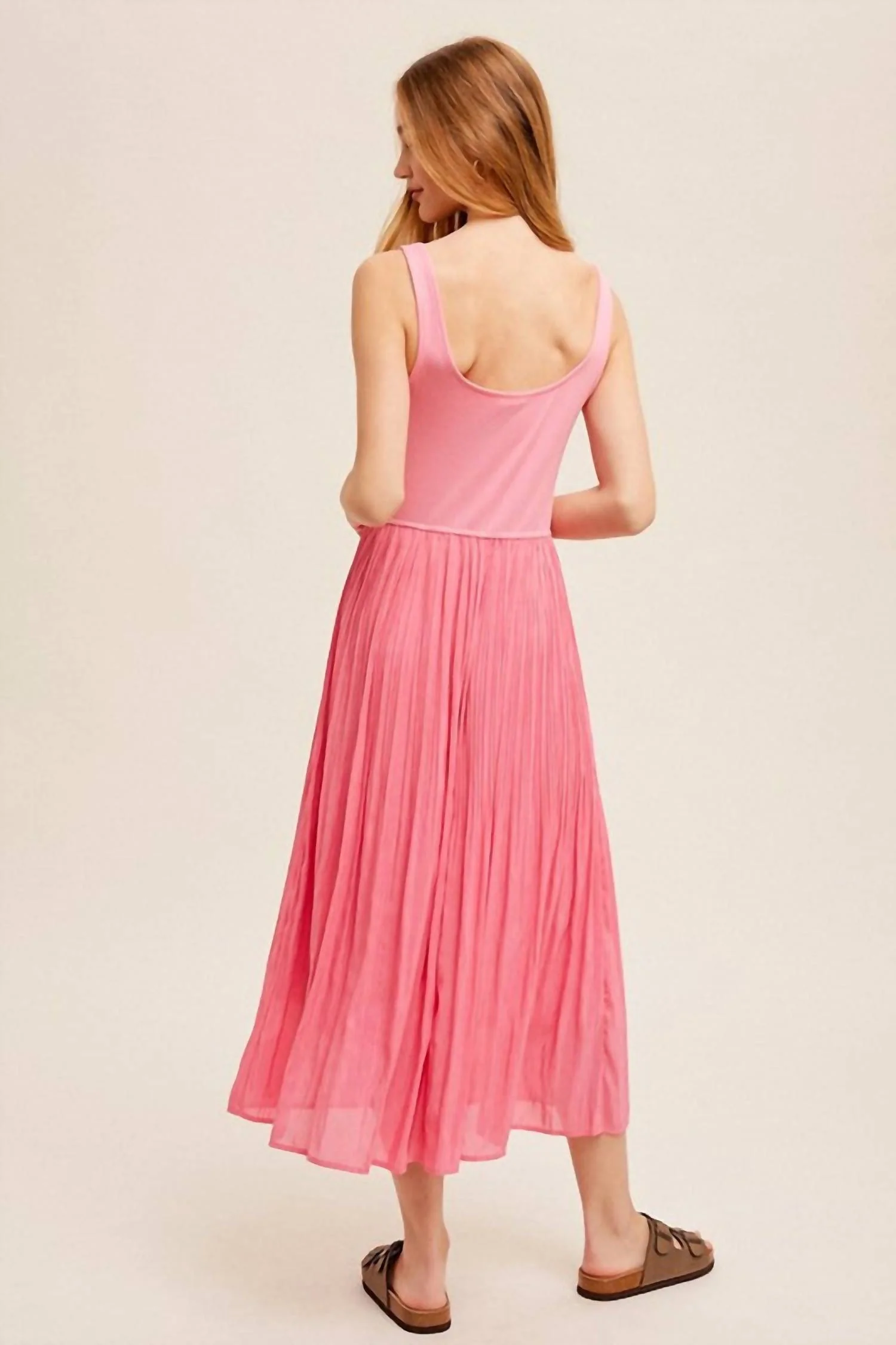 Sleeveless Midi Dress In Pink - Image 2