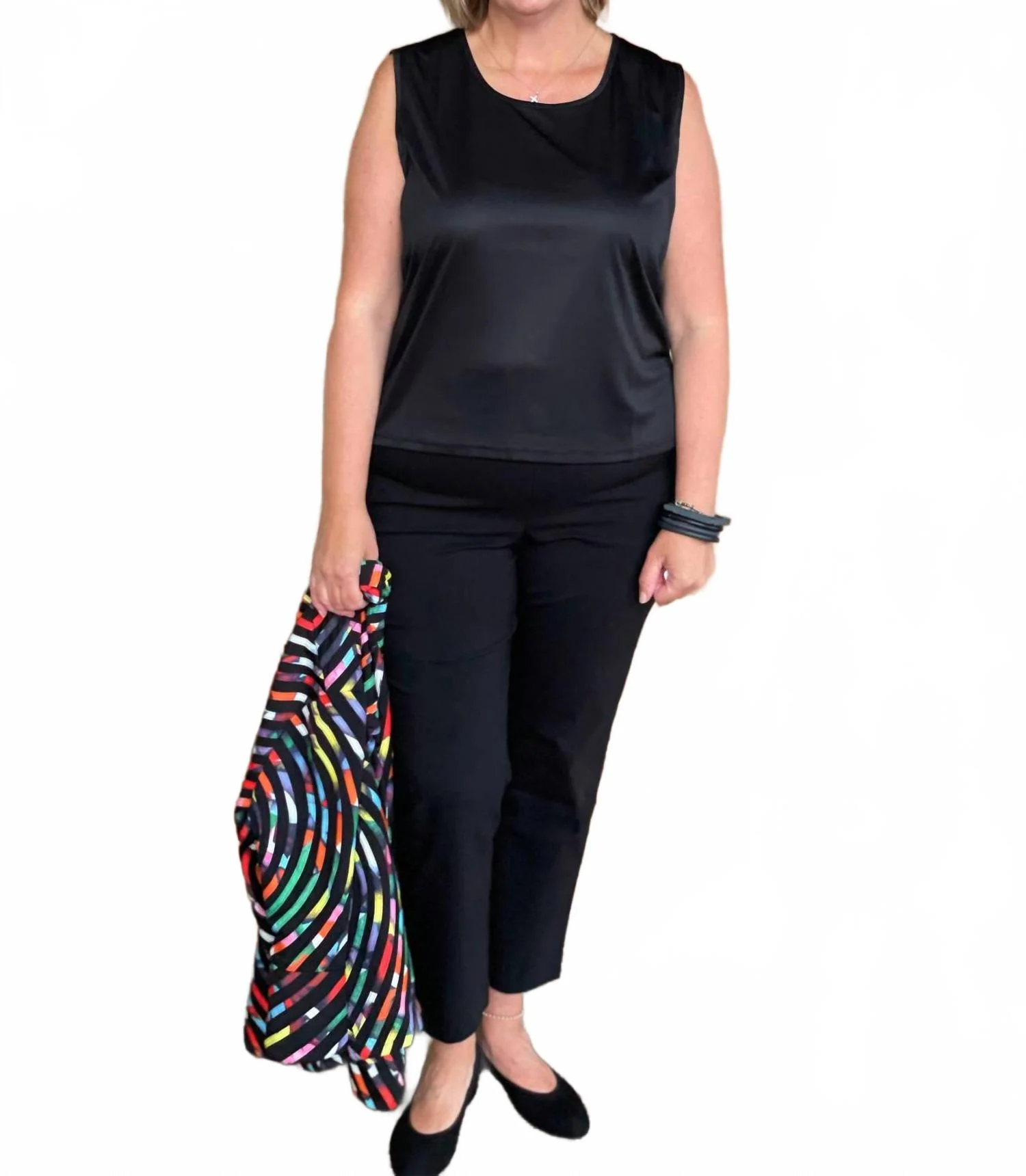 Sleeveless Tank Top In Black - Image 3