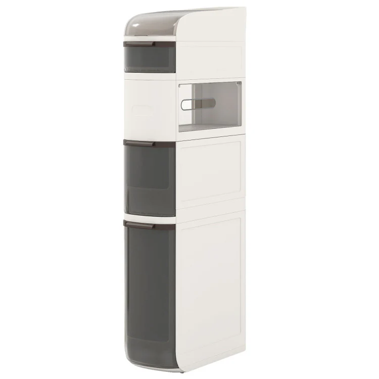Slim Bathroom Storage Organizer with Multi-Tier Shelves and Drawers - Image 7