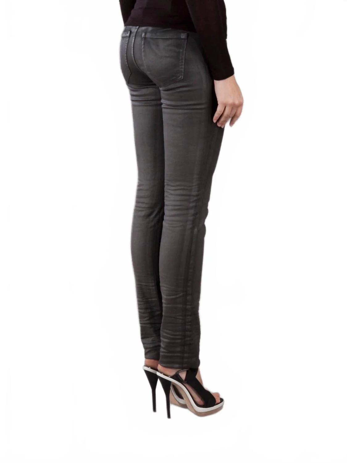 Slim Low-Rise Jeans In Black - Image 3